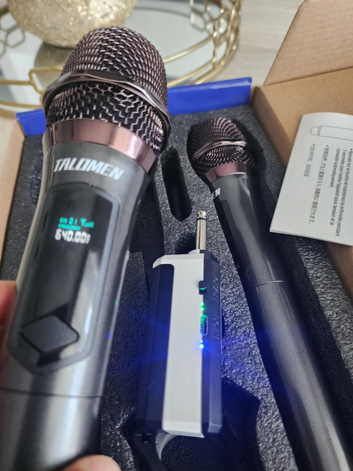 Wireless Microphone, Professional Dual Handheld Cordless Dynamic Mic System with Rechargeable Receiver (160 Ft), Karaoke Microphone Set for Singing, Karaoke, Wedding, DJ, Party, Speech, Church, K60-2 customer photo 2