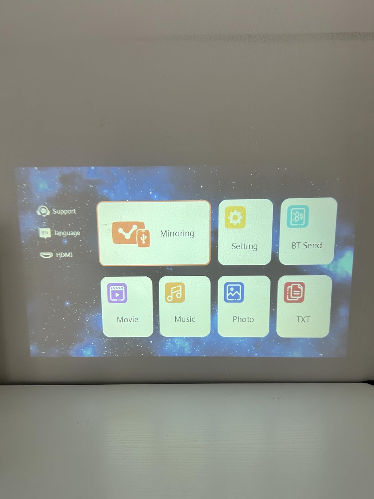 Projector Mini Portable Outdoor Movie Projectors, LED Pico Video Projector for Home Theater Film Projectors, Compatible with Smartphone/ Tablet/ Laptop/ TV Stick/ PS/ USB customer photo 2