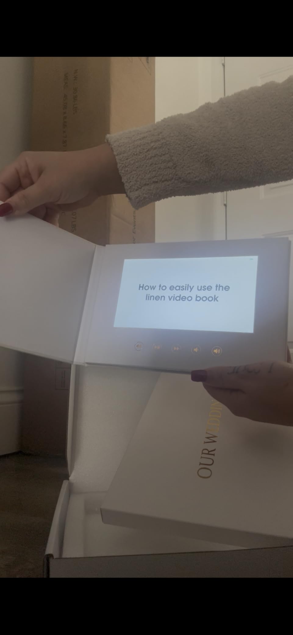 OUR WEDDING - GOLD FOIL Luxury Linen Bound Video Book Video Album Up to 2.5 hours of video, 7