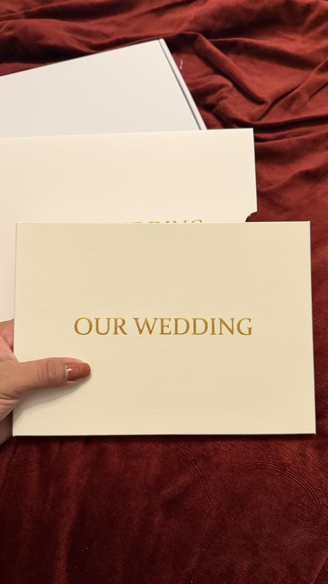 OUR WEDDING - GOLD FOIL Luxury Linen Bound Video Book Video Album Up to 2.5 hours of video, 7