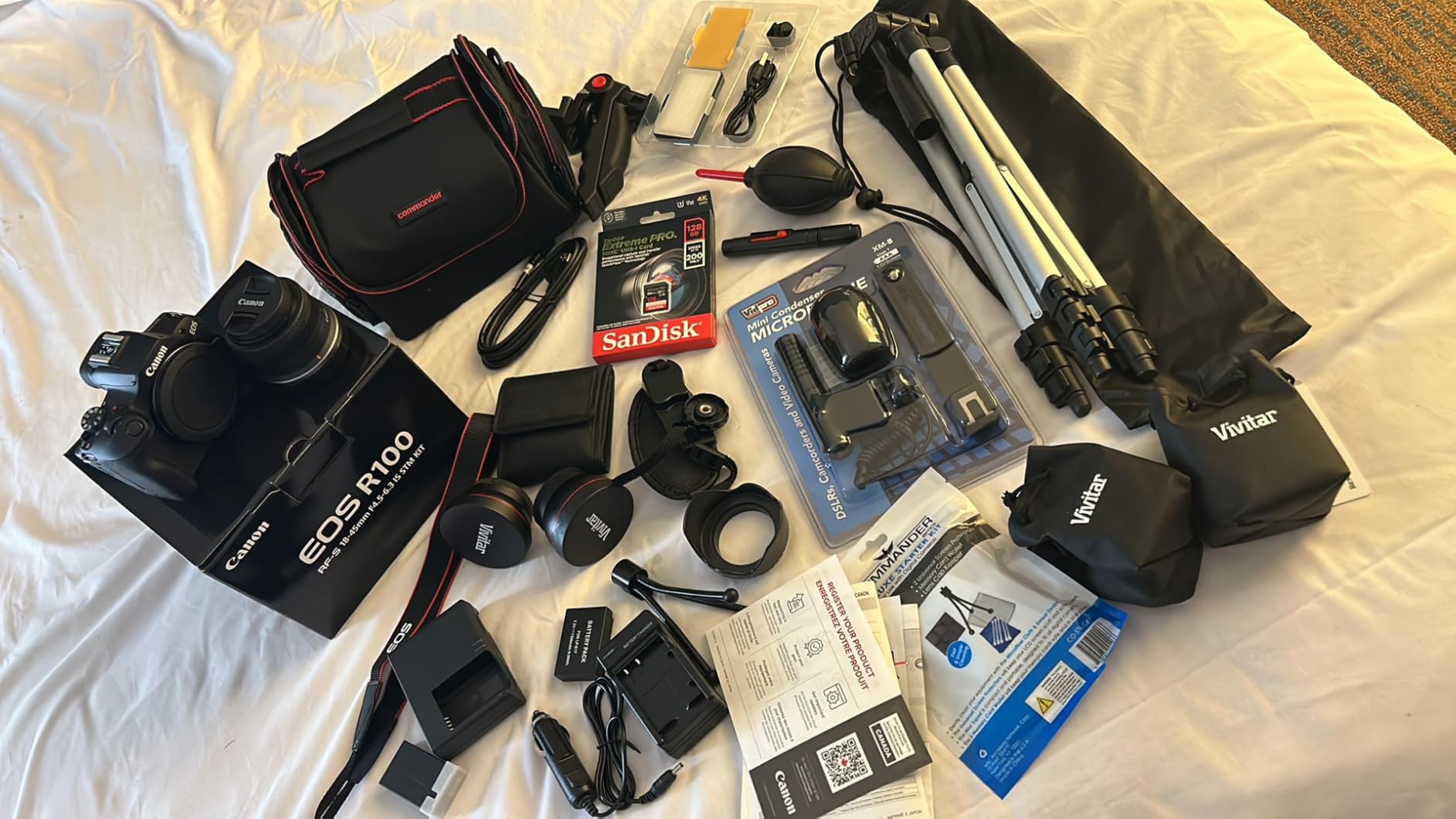 Canon EOS R100 24.2MP APS-C CMOS Sensor Mirrorless Camera with 18-45mm Lens, 128GB Extreme Speed Memory, Video Light, Microphone, Grip, Filters, Lenses, Case, Software, More (Premium Bundle) (Renewed) customer photo 2