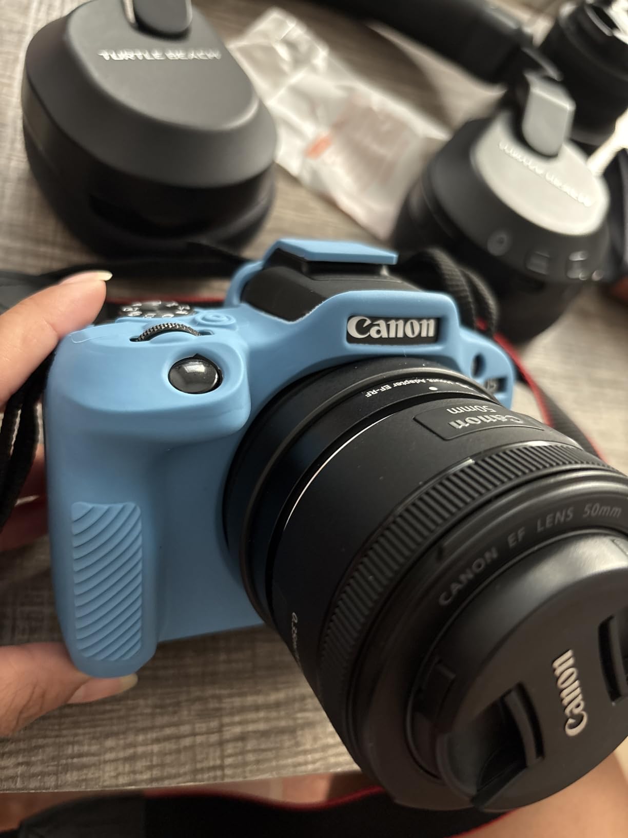 Pocoukate Case for Canon EOS R100 Camera, Soft Silicone Protective Cover Skin with EOS R100 Screen Protector Accessories for Canon EOS R100 Mirrorless Camera Silicone Case - Black customer photo 1