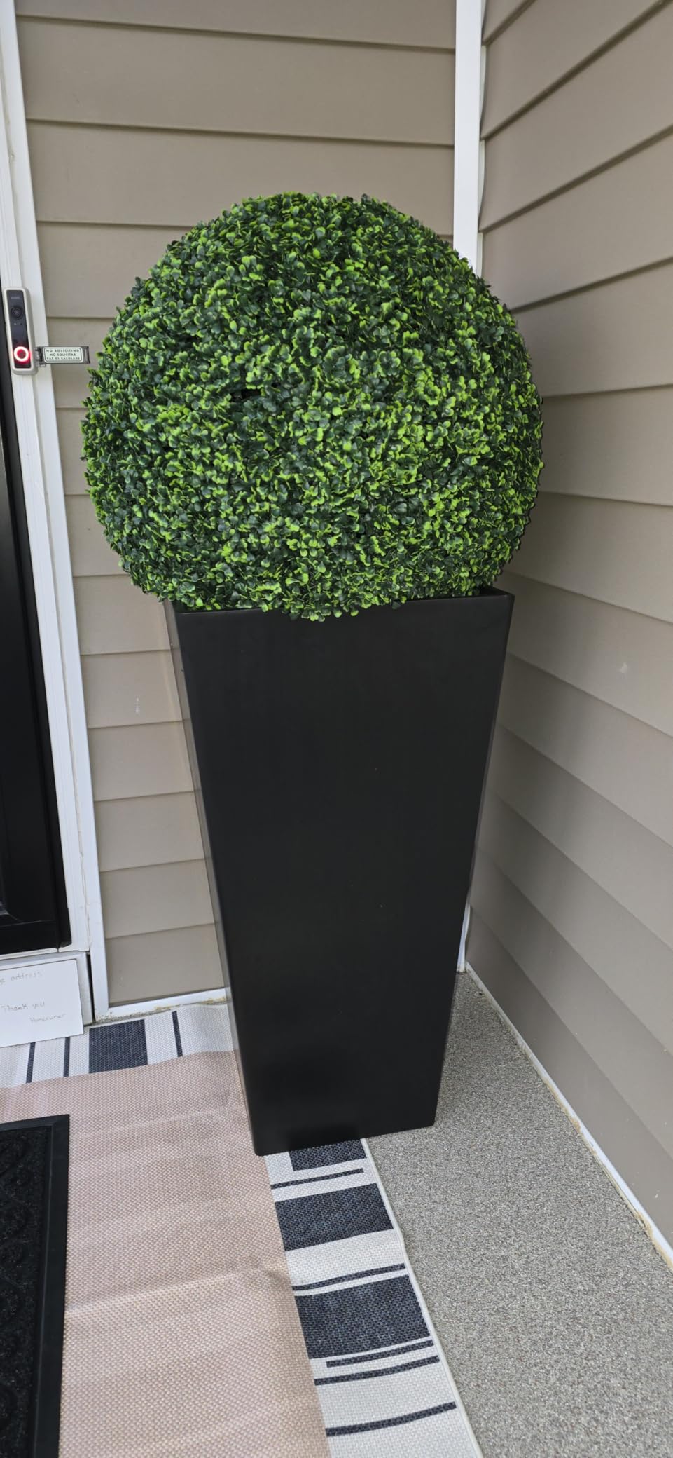 Tall Planters for Outdoor Plants, Large Resin Flower Pots for Garden, Front Porch, Patio, Indoor - Set of 2 (Black, 32 inch - 2 Pack) customer photo 1