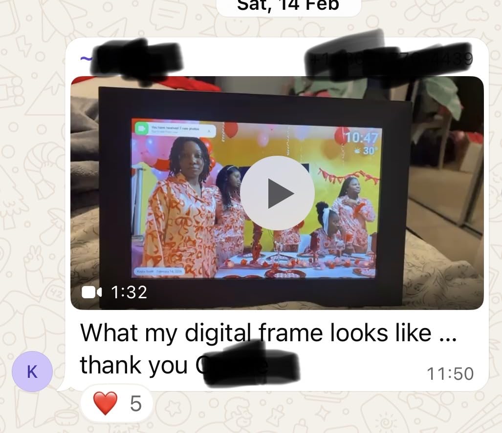 Frameo 10.1 Inch WiFi Digital Picture Frame, Smart Cloud Electronic Photo Frame with HD IPS Touch Screen Slideshow 32GB Memory Auto-Rotate Wall Mount, Share Photos/Videos from Phone - Gifts for Mom customer photo 1