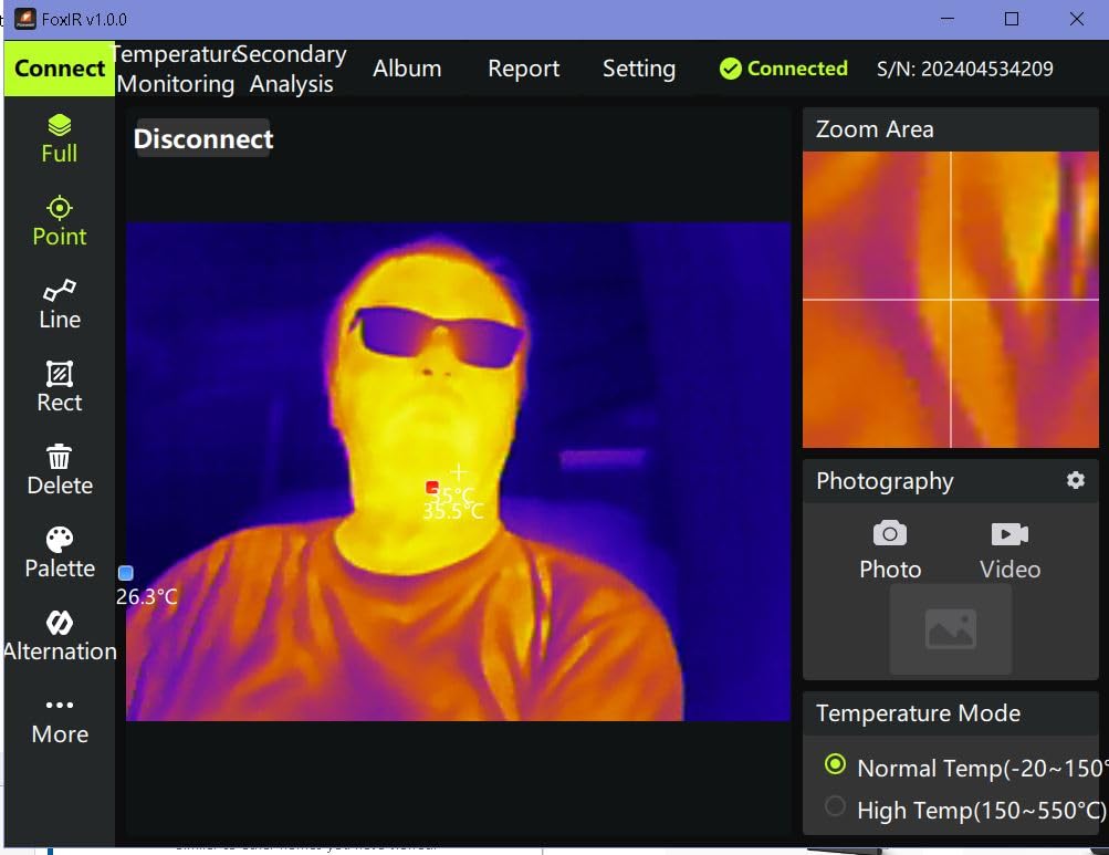 RT100 Thermal Camera for iPhone Series & iPads, 512 x 384 Super Resolution, 256 x 192 IR Resolution Infrared Camera, 25Hz Thermal Imaging Camera with -4°F~1022°F Temp Range, Temperature Alarm customer photo 1