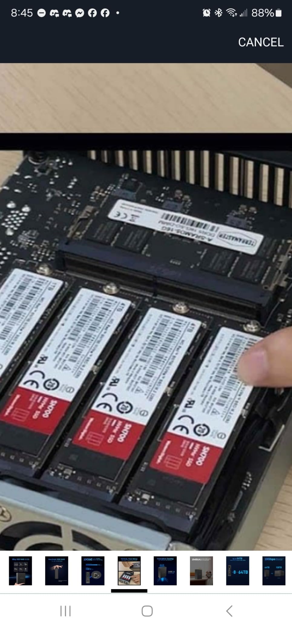 TerraMaster F8 SSD Plus NAS - 8Bay All SSD NAS Storage Core i3 8-Core 8-Thread CPU, 16GB DDR5 RAM, 10GbE Port, 8 Heat Sinks Included, Palm-Sized Network Attached Storage Peak Performance (Diskless) customer photo 1