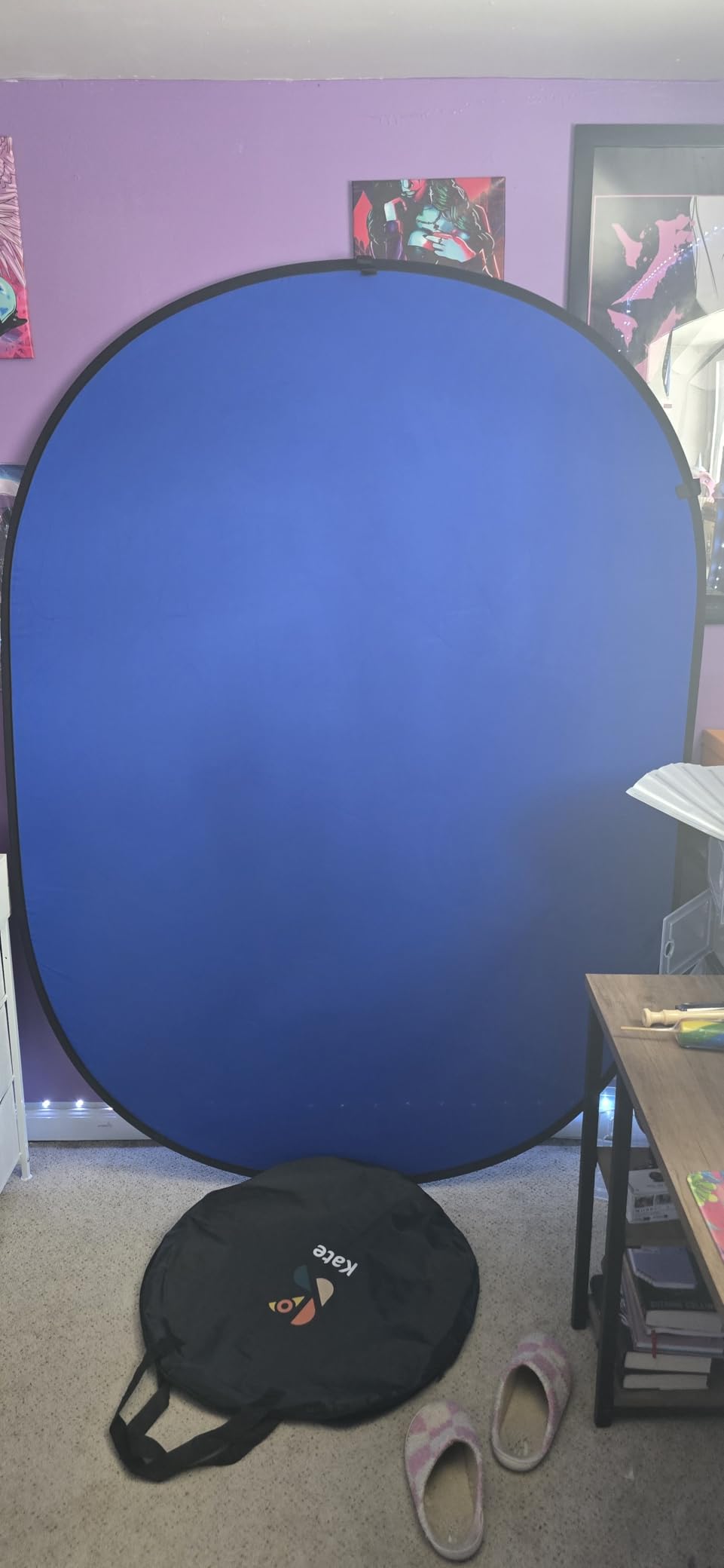 Kate Collapsible Backdrop Audition Backdrop for Headshot Photography,Video Conference,Live Streaming(5'x6.5',1.5x2m,Black/White) customer photo 1