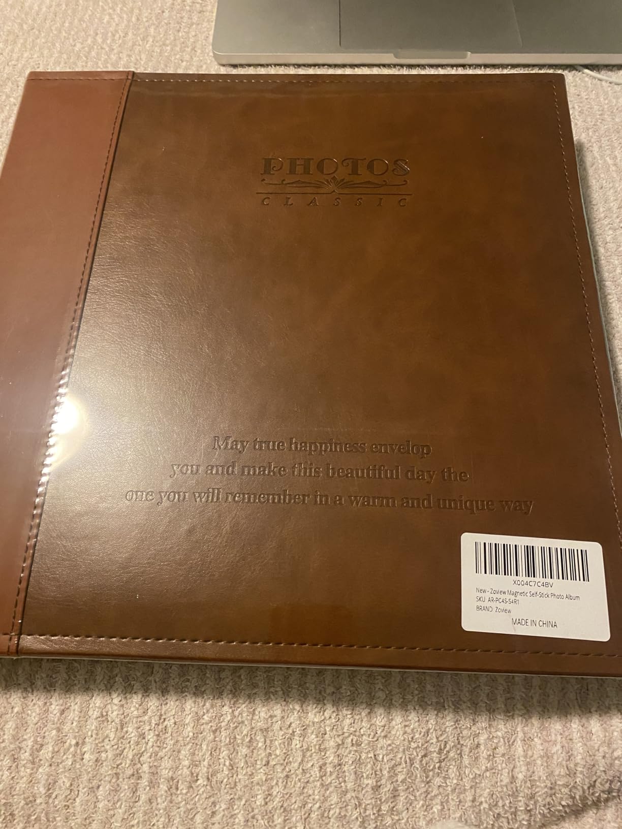 Magnetic Self-Stick Photo Album, Family Album, Leather Cover, Hand Made DIY Albums Holds 3x5, 4x6, 5x7, 6x8,8x10 Photos (Brown, Large) customer photo 1