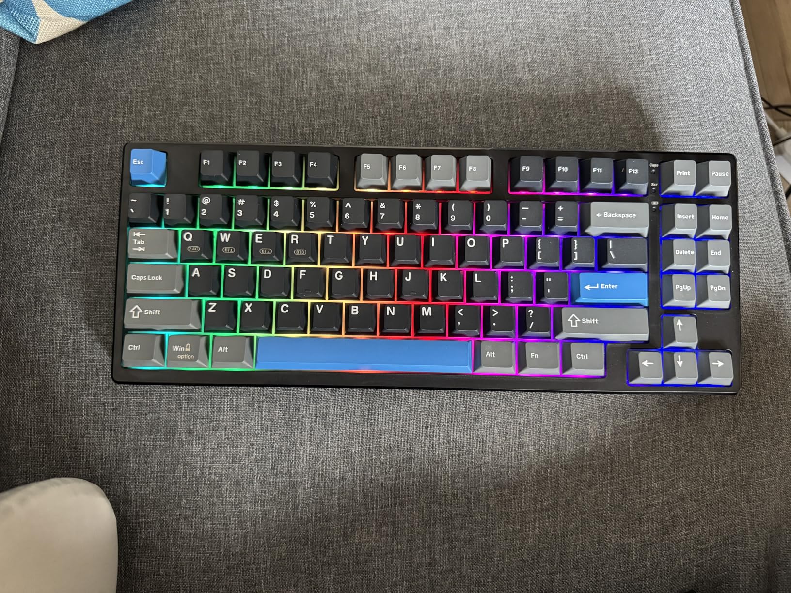 KN85 Wireless Mechanical Gaming Keyboard, 75% Layout with RGB Backlit, Custom Hot Swappable, Creamy Sound, Bluetooth/2.4GHz/USB-C Compatible with Windows/Mac/PC (Retro Beige, Linear Switch) customer photo 1