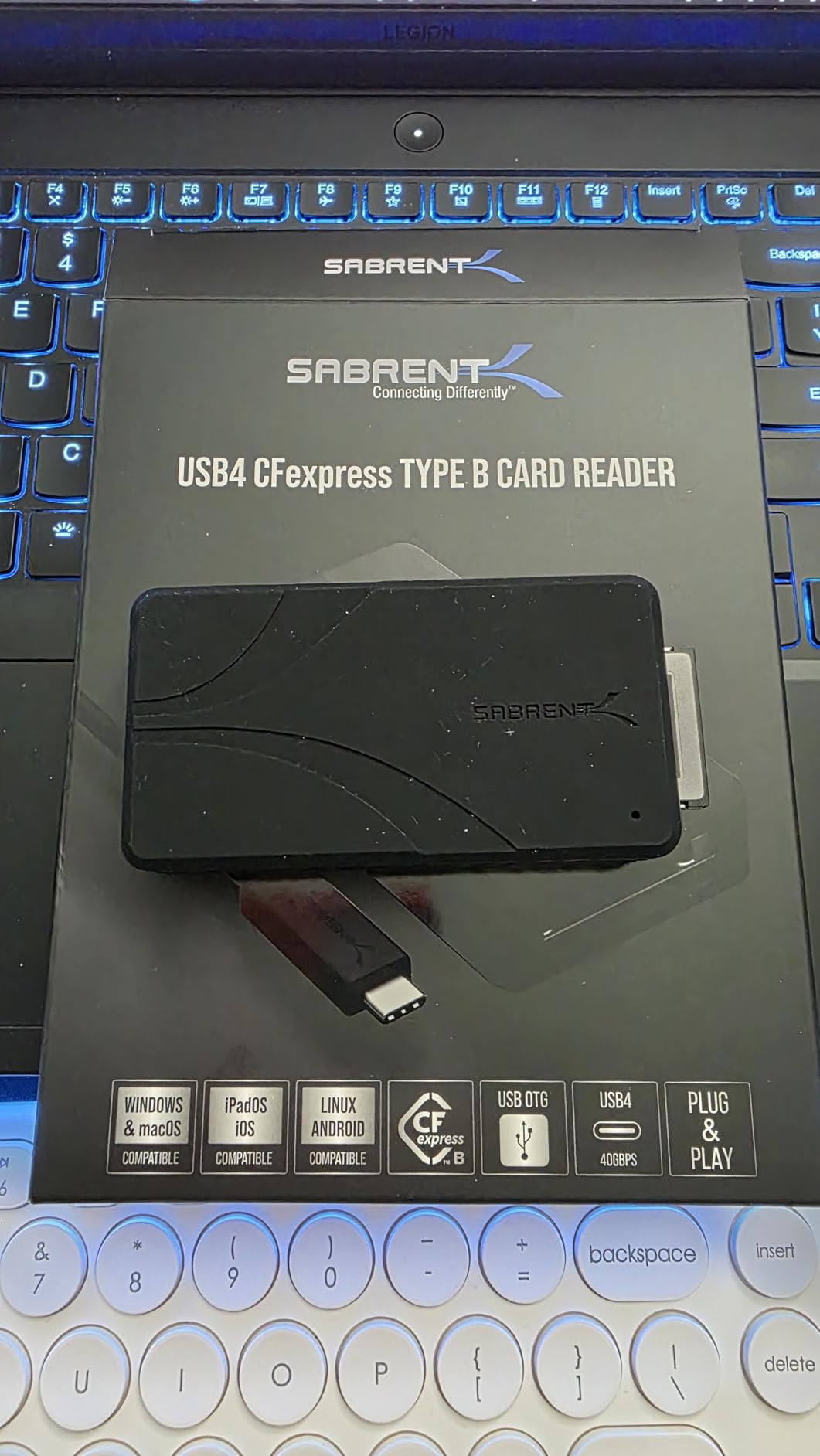 SABRENT USB4 CFexpress Type B Card Reader - 40Gbps Transfer Speed, Aluminum Alloy Body, Detachable USB-C Cable, Silicone Sleeve, OTG Support - Compatible with Cameras, Laptops, and Cages (CR-U4XB) customer photo 2