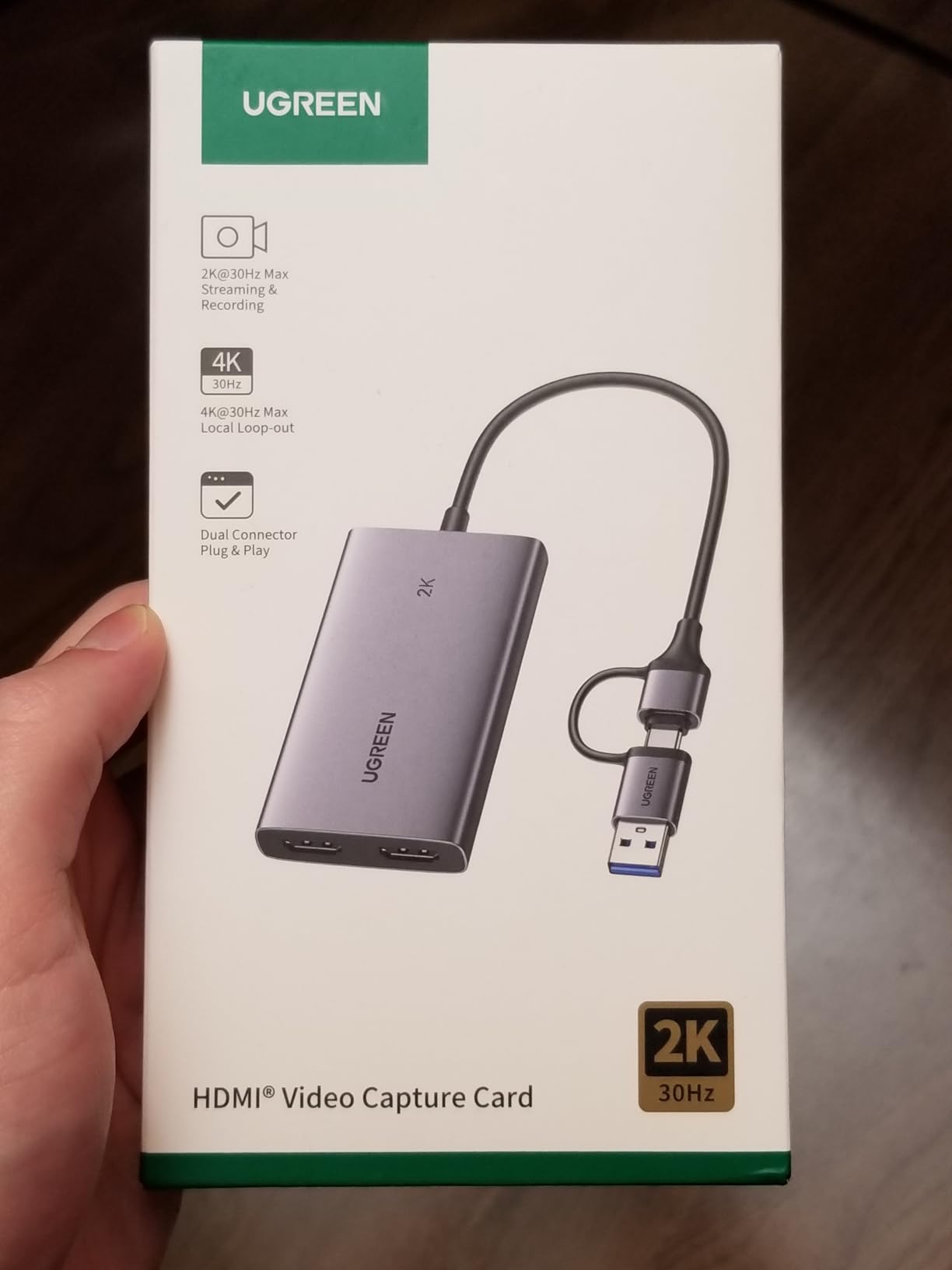 UGREEN 4K@30Hz HDMI Capture Card, Full HD 2K 30FPS, 1080P 60FPS, HDMI to USB 3.0 HDMI Loop Out Video Capture Card with Low Latency for Streaming Gaming, Compatible with Switch 2/PS5/Xbox/PC/Mac customer photo 2