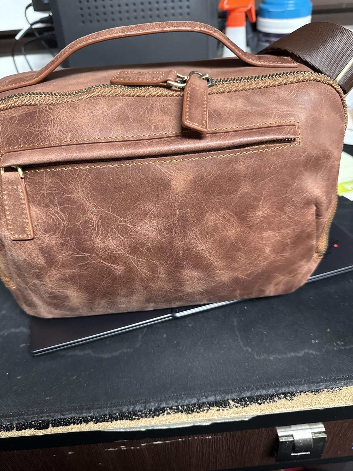 C Coiro Camera Sling Bag Full Grain Leather Photography Accessories with Padded Shoulder Strap, Camera Case for DSLR/SLR, Travel Photography Camera Bag, Brown Color customer photo 1
