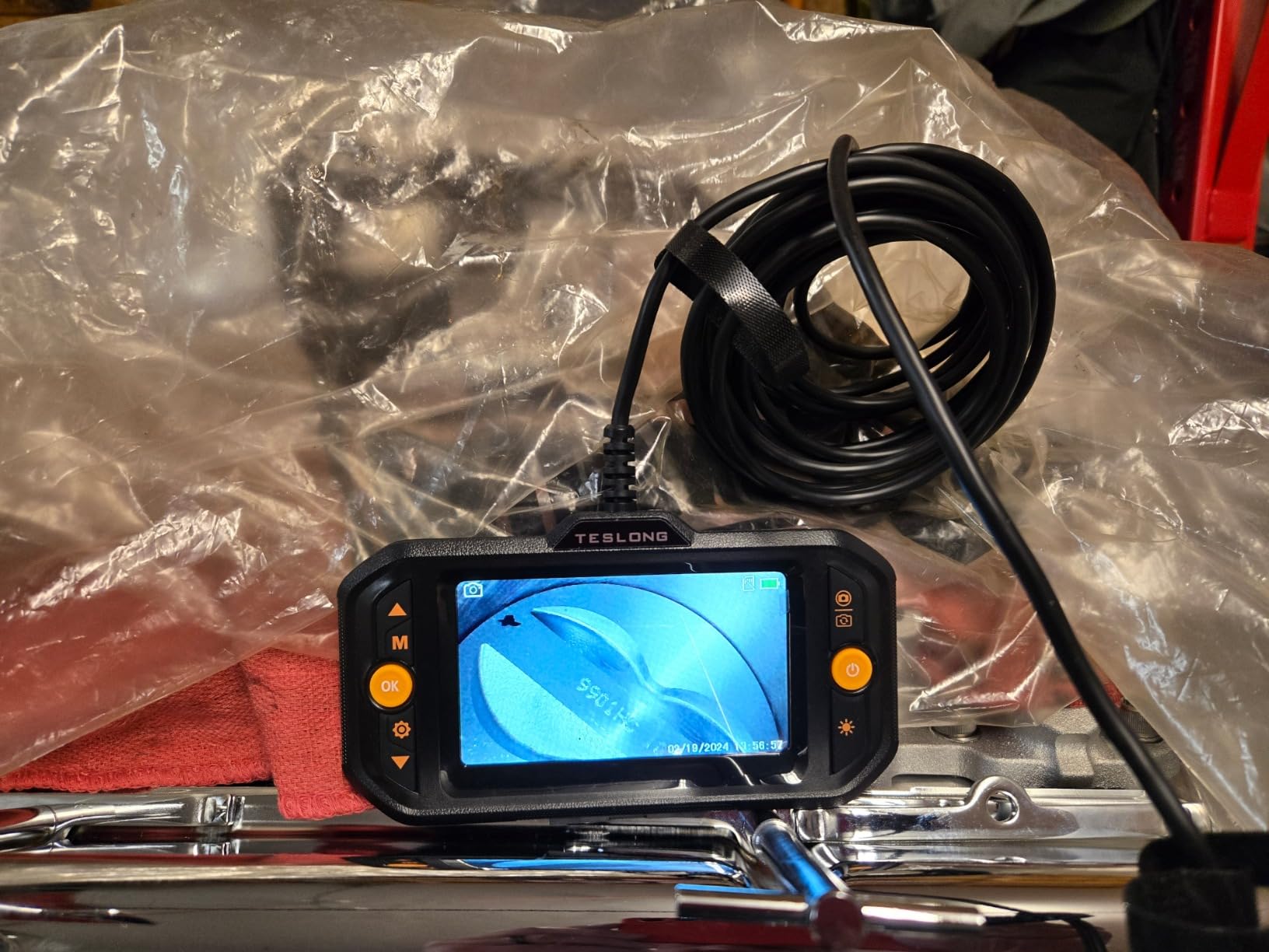 Teslong Endoscope Borescope with Light, Snake Inspection Camera for Automotive Engine, Waterproof Fiber Optic Camera for Mechanics - Ideal for Wall, Vent, Wire Video Scope (16.5FT) customer photo 1