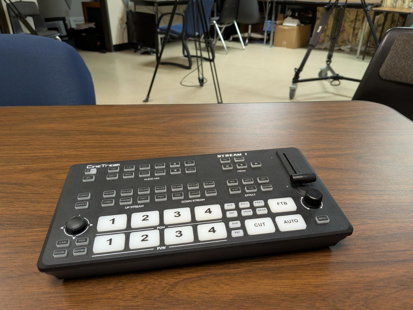 Stream 1 Live Streaming Switcher 4 HDMI & AUX Inputs, PTZ Control Dual RTMP Streaming customer photo 2