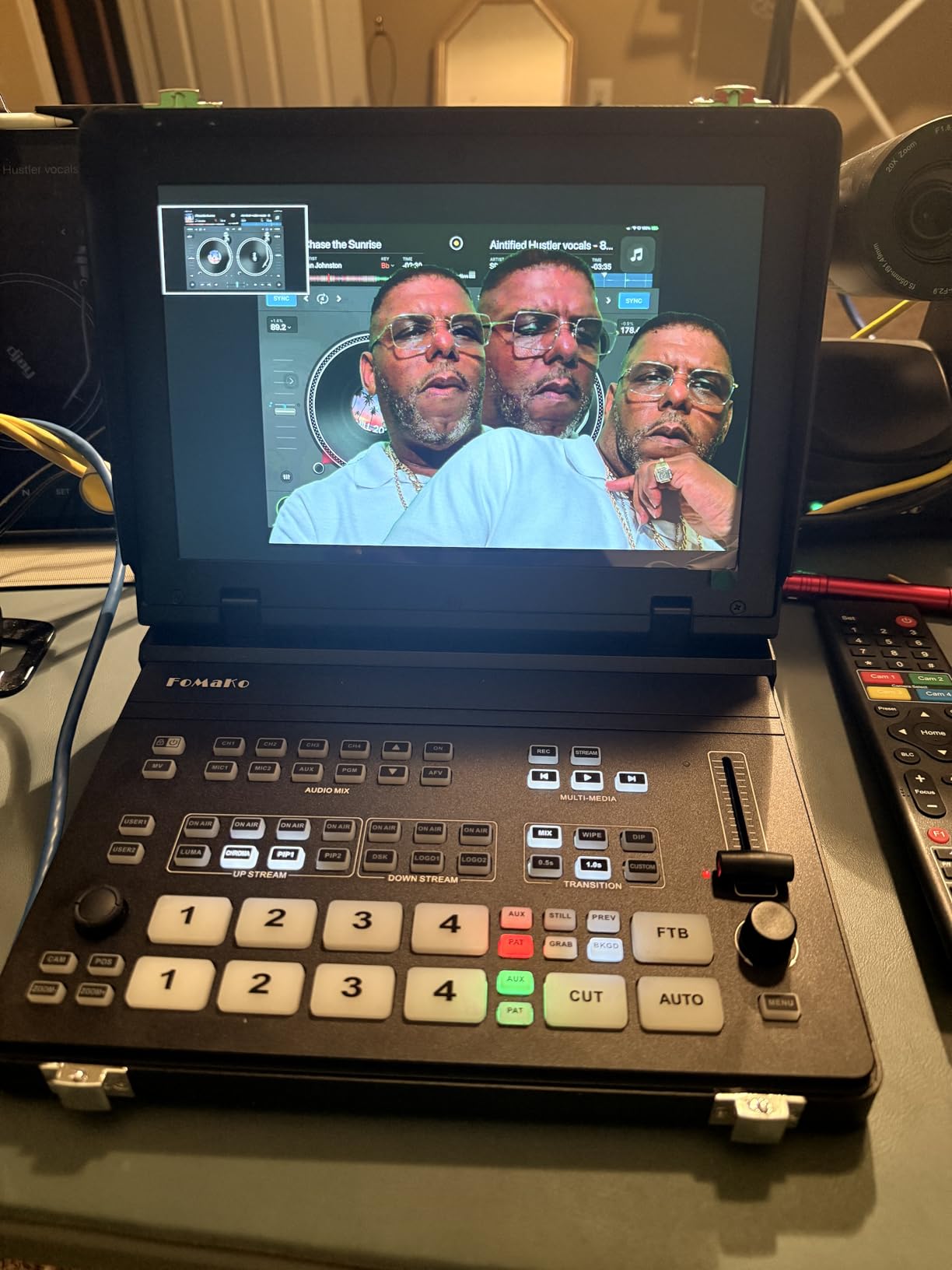 FoMaKo 4K HDMI Video Mixer Switcher, 10.1 Inch FHD LCD Screen, 5-Channel Live Streaming Switcher customer photo 1