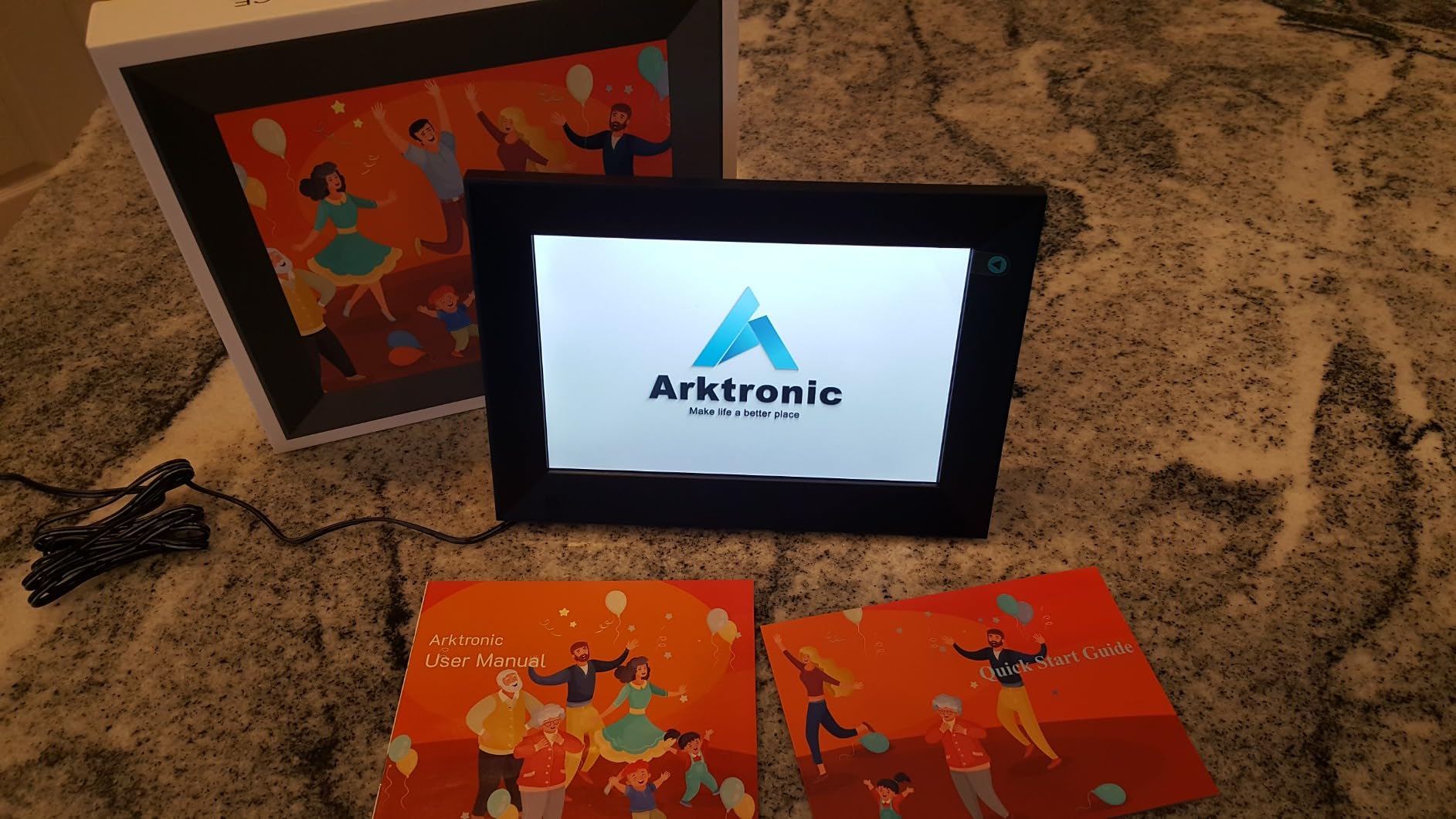 FRAMEO 21.5 Inch Touchscreen Large Digital Photo Frame, 1920x1080 WiFi Digital Picture Frame 64GB, Security Share Photo/Video via APPs, Email, USB/Mirco SD, Easy Set Up, Gifts for Mom customer photo 1