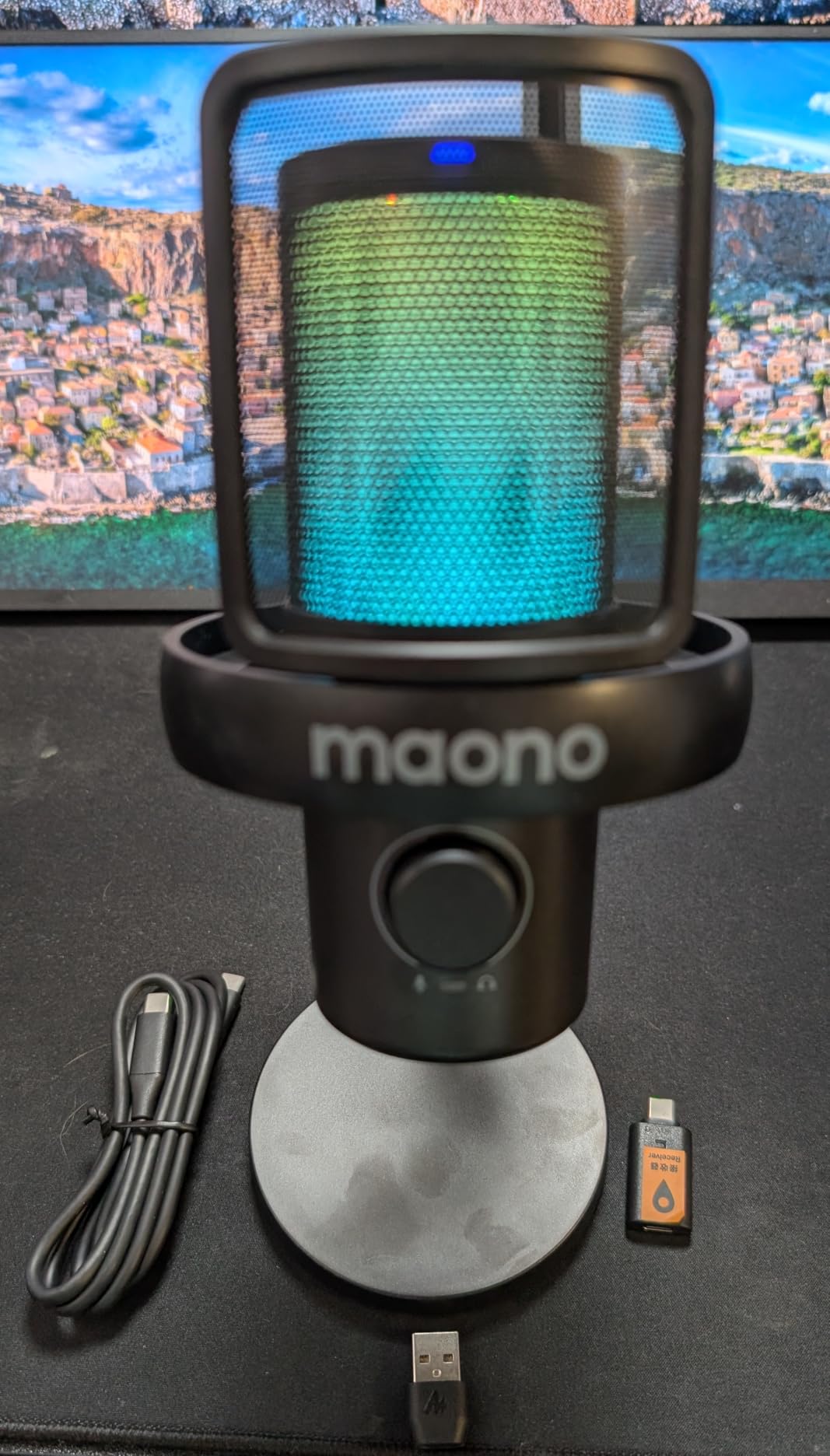 MAONO Wireless Microphone for PC,Gaming Streaming Condenser Mic with Software AI Voice Change,3-Level Noise Cancellation,Custom EQ,Gain Control USB Mic for Podcast Recording (DM40-Black) customer photo 2