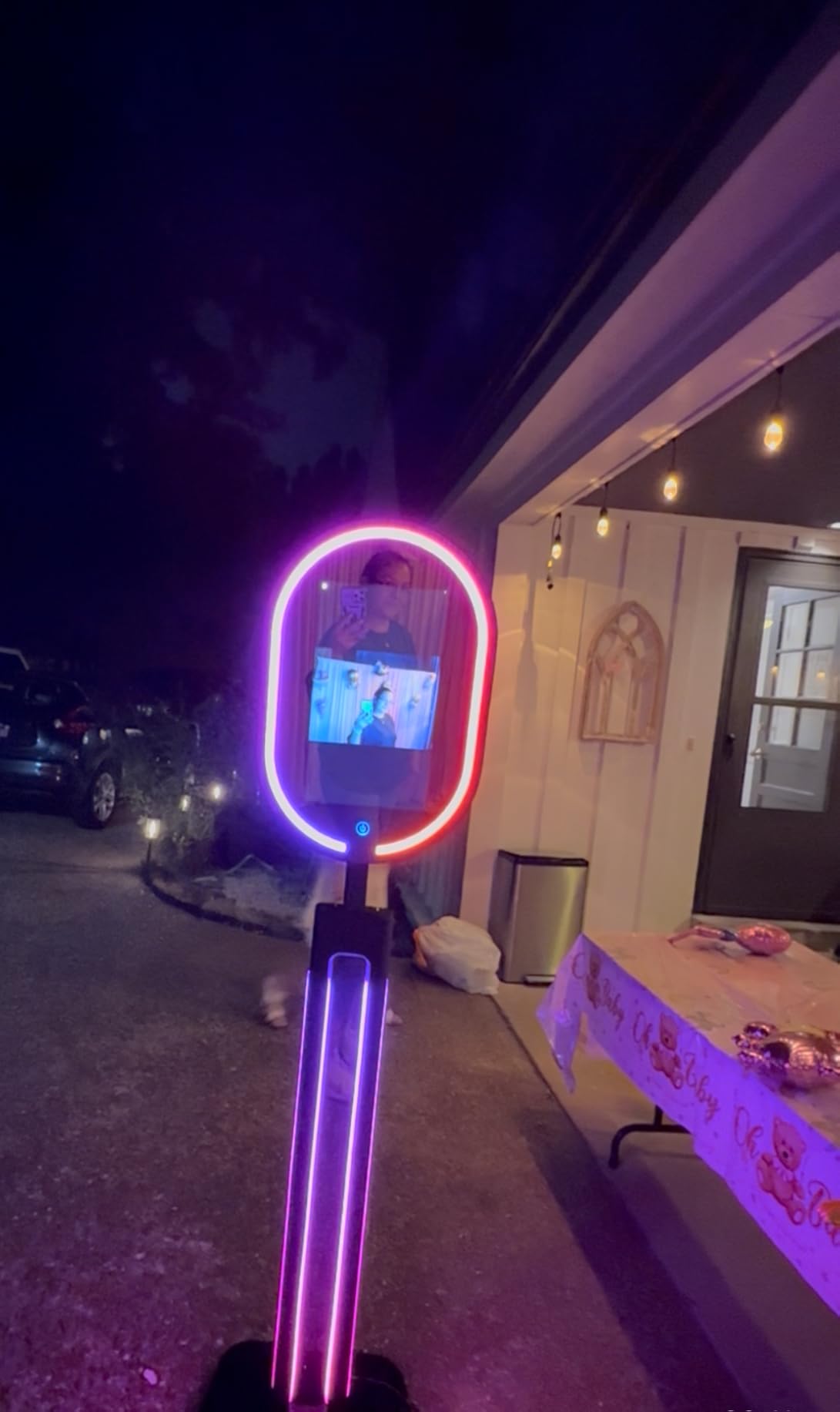 MWE Magic Mirror Photo Booth Touch Screen with Printer and 1200W Pixel 4K HD Camera,RGB Surround Light Music Sync,Mirror Video Booth with Software APP Remote Control (16in+Printer) (Black, 16in) customer photo 1