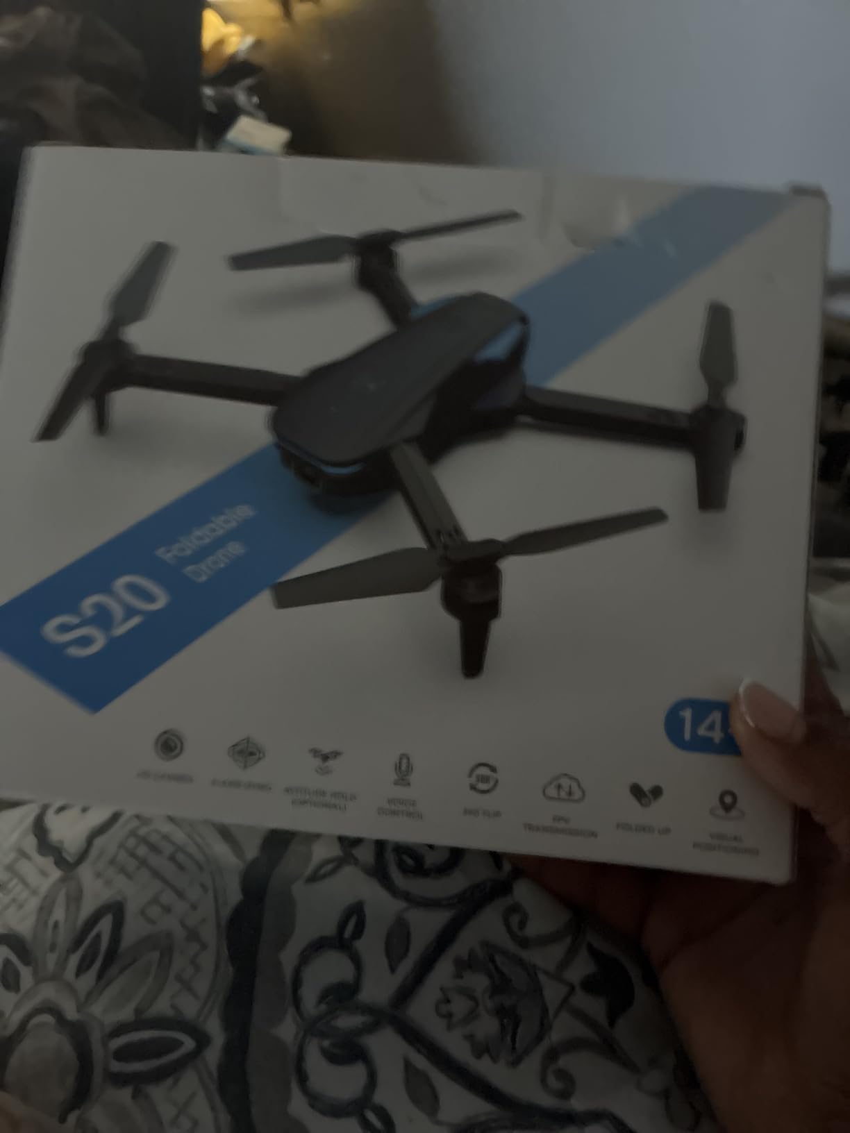 Drone with 1080P Camera for Beginners and Adults, Foldable Remote Control Quadcopter with Voice Control, Gestures Selfie, Altitude Hold, One Key Start, 3D Flips, 2 Batteries, Not water-proof, Toy for Beginners customer photo 1