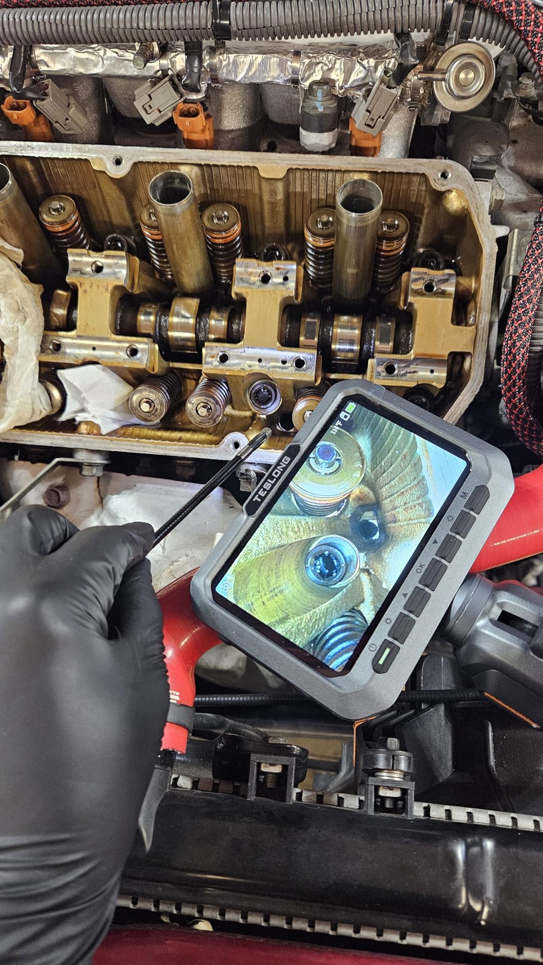 Teslong Two-Way Articulating Borescope, 5.5mm Slim Probe, 5.0'' Industrial Endoscope with Light, 5FT Flexible Snake Scope for Automotive, HVAC & Mechanics customer photo 2