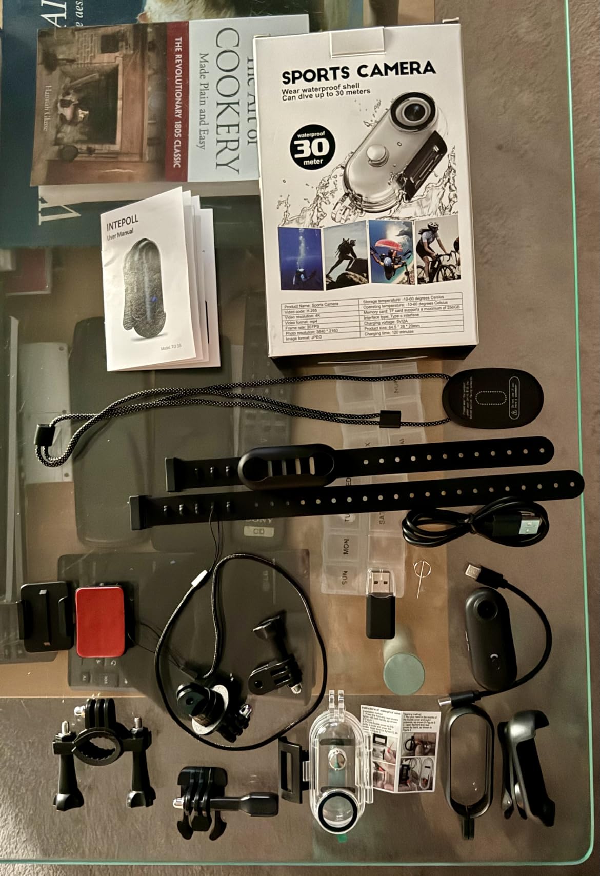 4K Mini WiFi Action Camera 128GB Thumb POV Portable Body Cam Wearable Video Recorder with IPX7 Waterproof Underwater Camcorder, Helmet Mount, Magnetic Sport DV for Bike Cycling, Pet, Vlogging(Black) customer photo 1