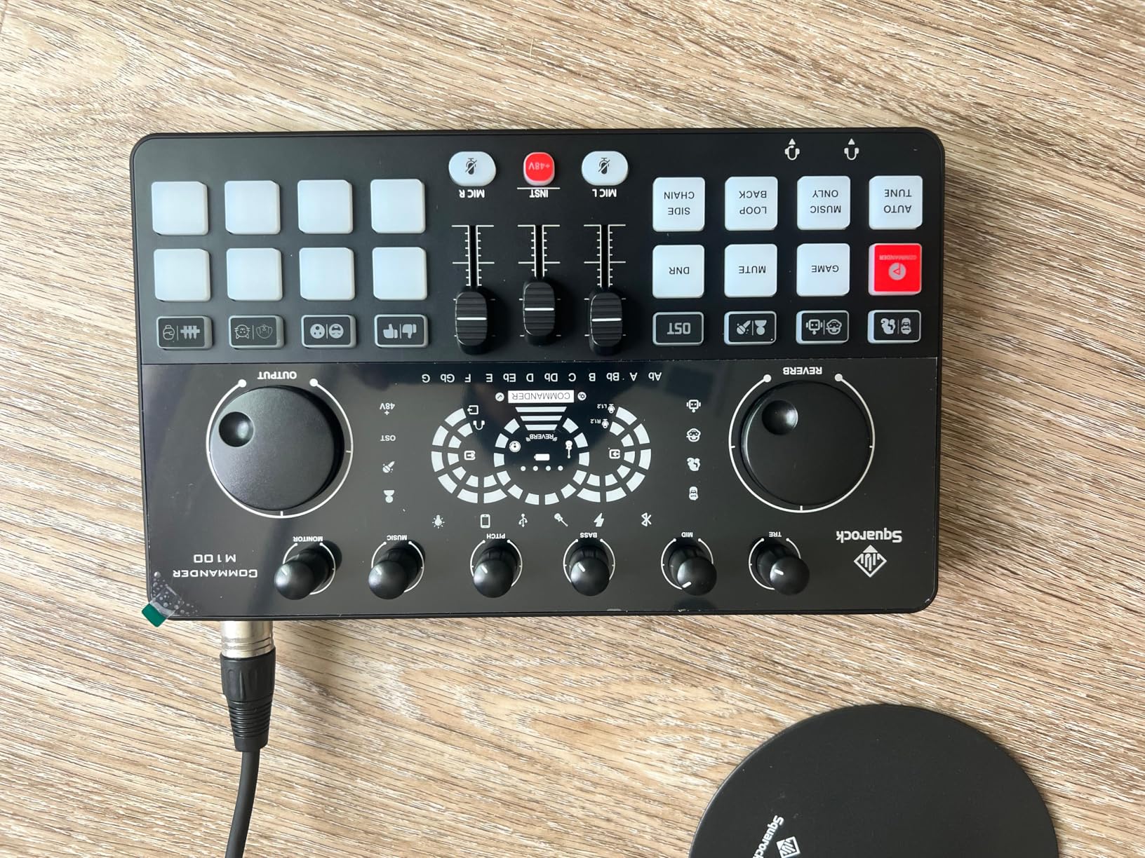 Podcast Equipment Bundle for 4, Audio Interface with 4 Dynamic Microphone, 4 Desktop Mic Stands, Voice Change, DJ Mixer for Vocal Recording Podcasting,Streaming,Singing TikTok, COMMANDER M100 3rd customer photo 2