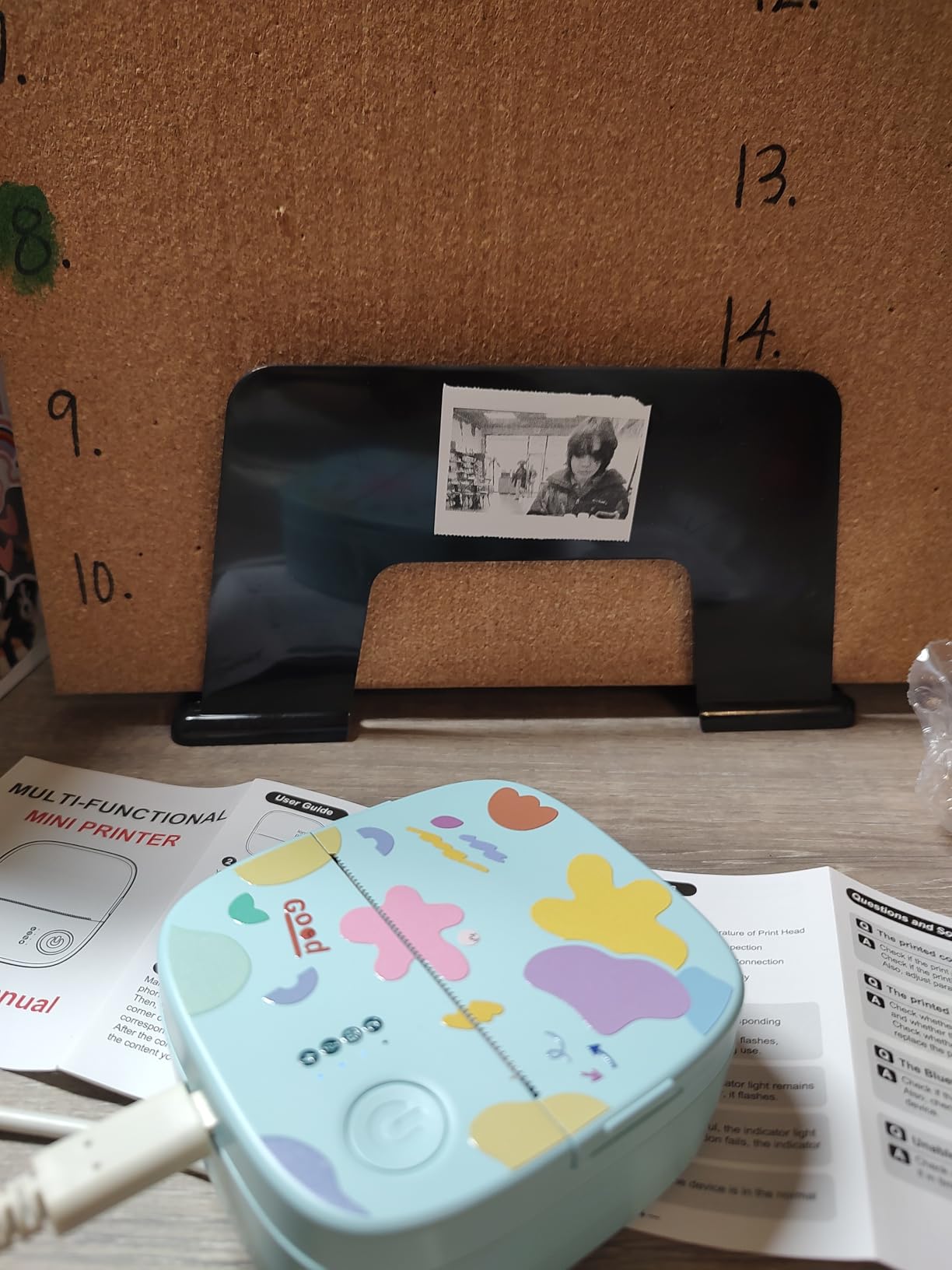 Mini Sticker Printer AHM2, Mini Thermal Printer with 3 Rolls Paper, Portable Bluetooth Inkless Printpods, Pocket Label Maker Suitable for Creative Kids DIY, Diaries, Photos, Study Notes -White customer photo 1