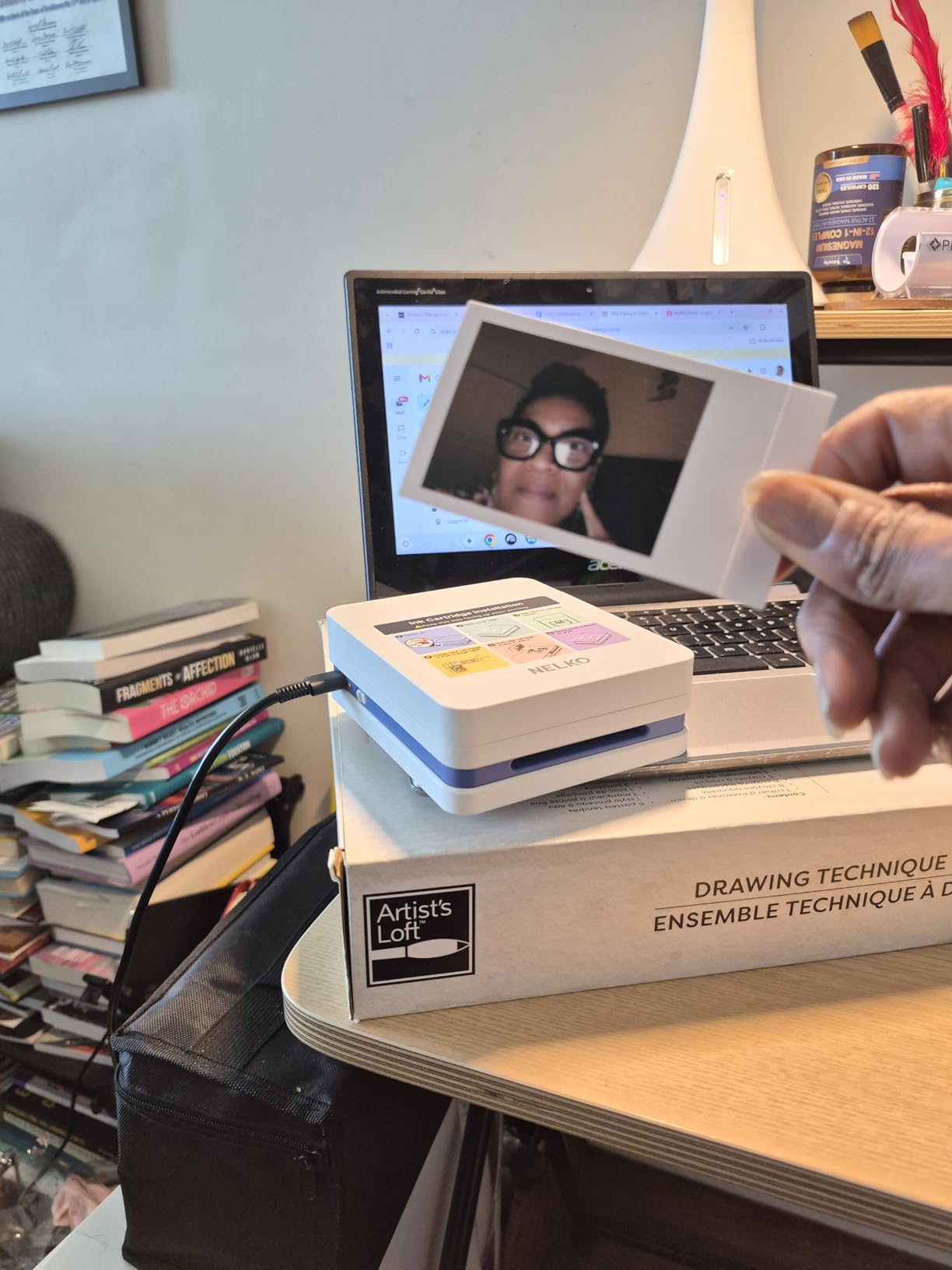 Nelko Photo Printer, PP01 Color Mini Portable Printer, Instant Smartphone Inkjet Printer, Sticky-Back Rechargeable Portable Picture Printer for iOS & Android, for Christmas Family, White customer photo 2