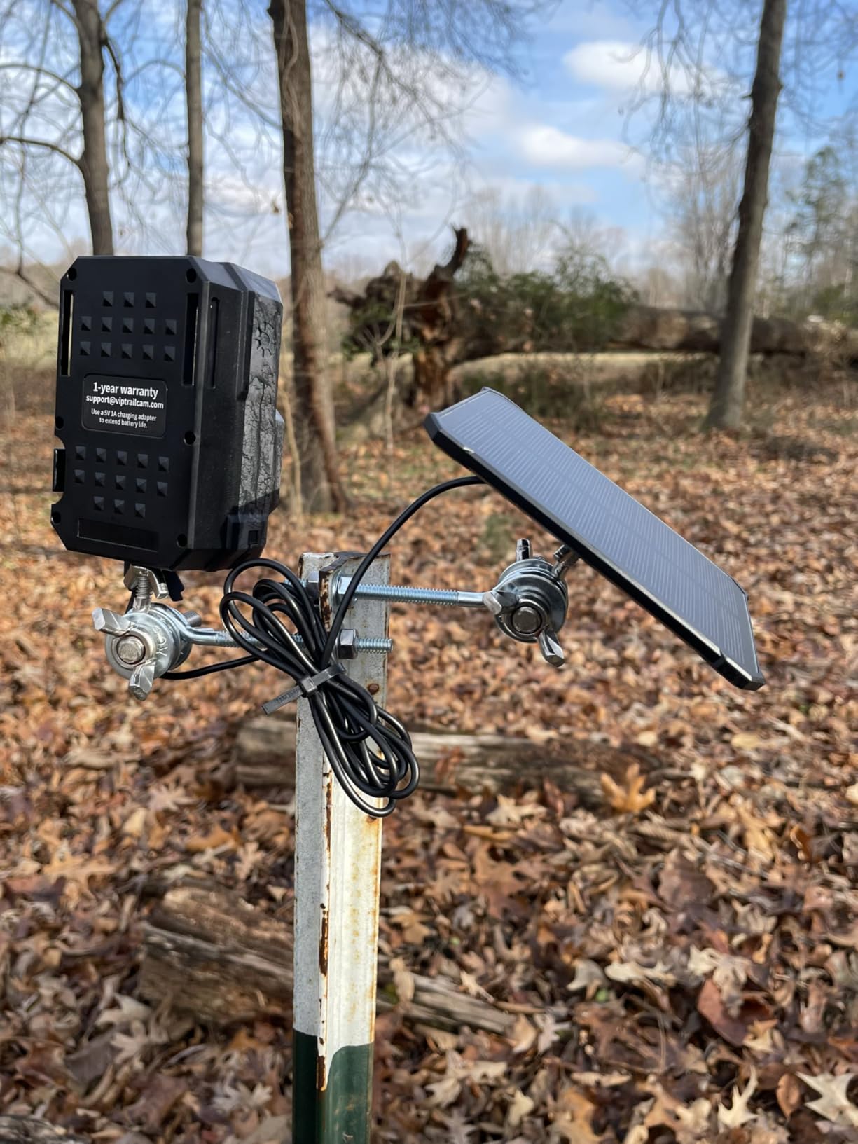 MAXDONE Solar Trail Camera WiFi Bluetooth - 4K 64MP Game Camera 6000mAh Battery Rechargeable Trail Cam with Night Vision Motion Activated IP66, Wildlife Cameras Deer Cam for Outdoor with 32GB SD Card customer photo 1