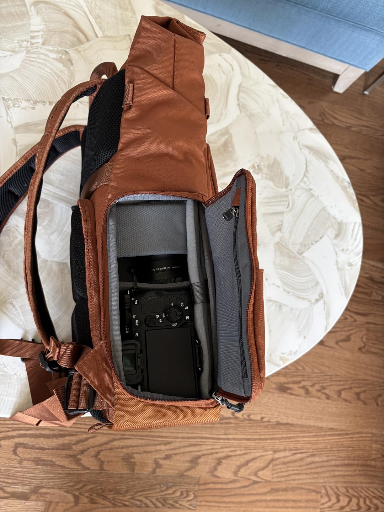 Think Tank FocusPoint 22L RollTop Camera Backpack - Urban Rust: Expandable Travel & Camera Backpack with Laptop Sleeve, Quick Side and Back Access, Rain Cover customer photo 1