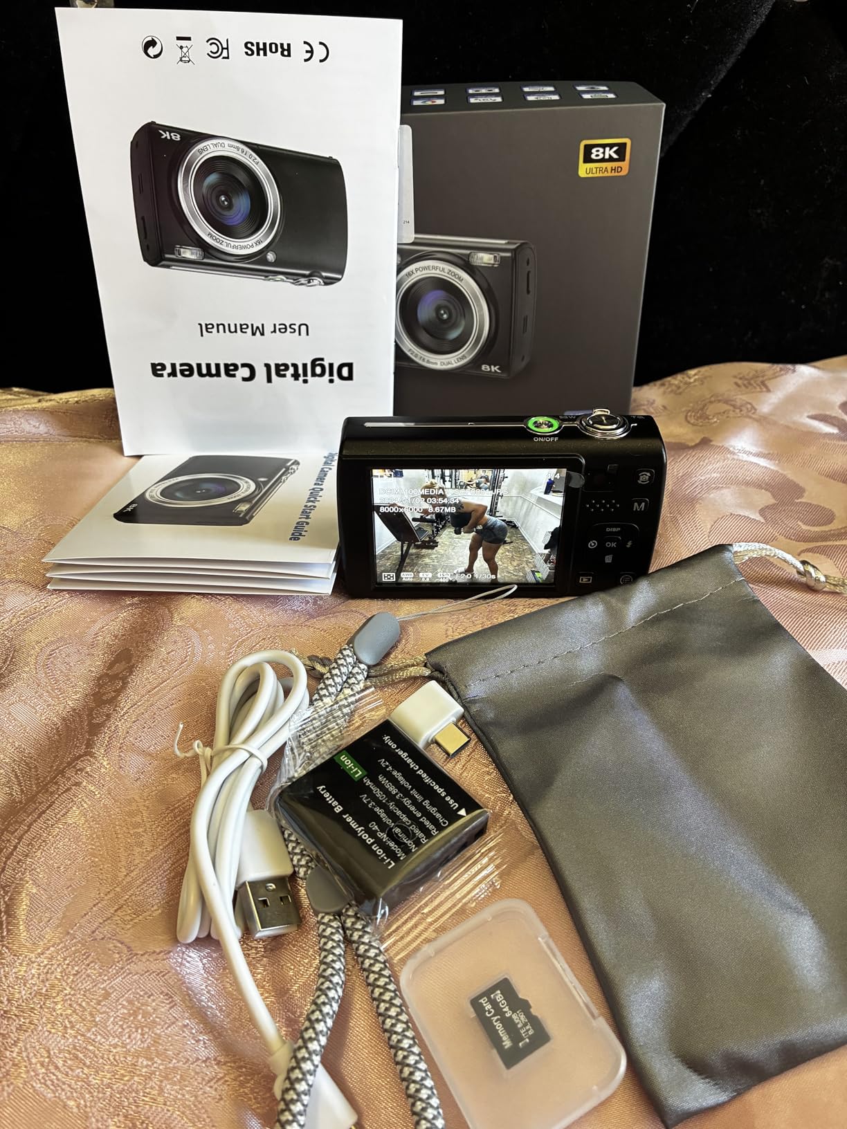 8K Digital Camera for Photography, 2026 Latest WiFi 88MP Vlogging Camera for YouTube with Dual Lens, Touch Screen, Autofocus Anti-Shake, 16X Zoom, Compact Travel Camera, 64GB Card, 2 Batteries, Black customer photo 1