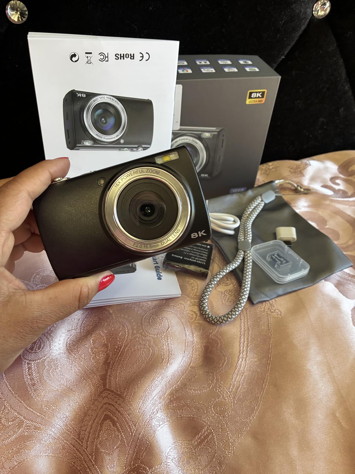 8K Digital Camera for Photography, 2026 Latest WiFi 88MP Vlogging Camera for YouTube with Dual Lens, Touch Screen, Autofocus Anti-Shake, 16X Zoom, Compact Travel Camera, 64GB Card, 2 Batteries, Black customer photo 2