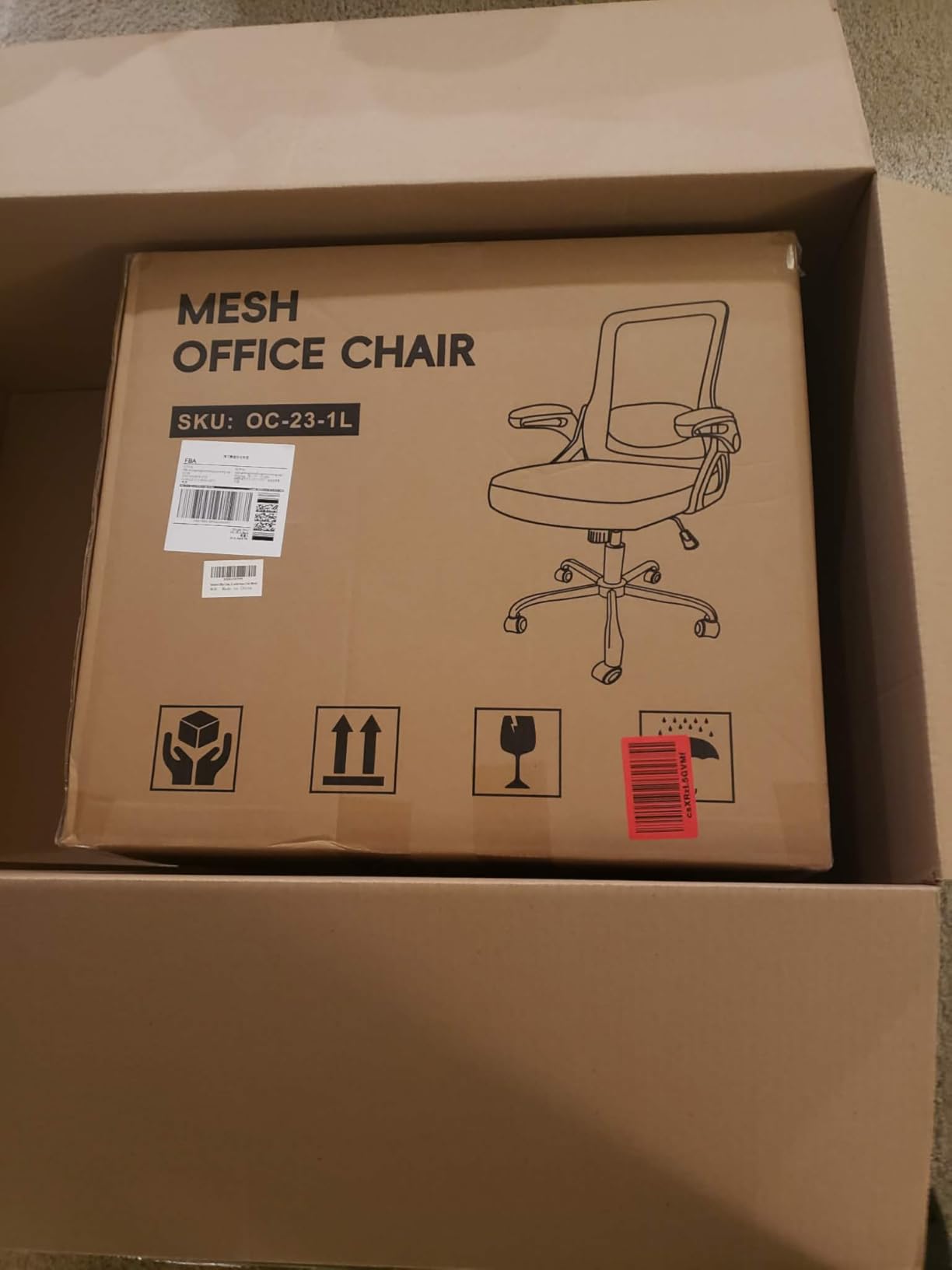 Ergonomic Office Chair, Desk Chair with Adjustable Lumbar Support, Breathable Mesh Comfy Computer Chairs with Flip-up Armrests Executive Task Chair for Adults Home Office(Black) customer photo 1