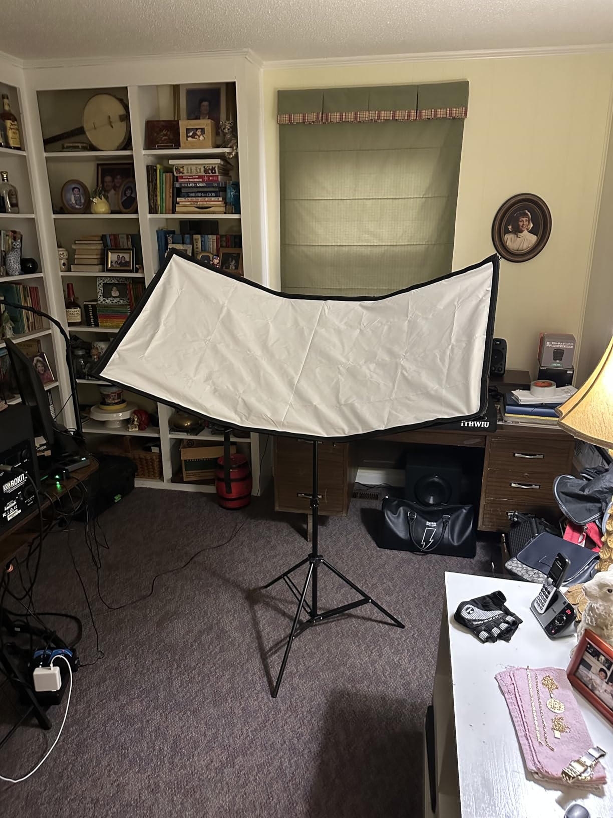 K&F CONCEPT Curved Reflector, Quick-Open Clamshell Light Reflector with Stand & Carrying Bag - 48