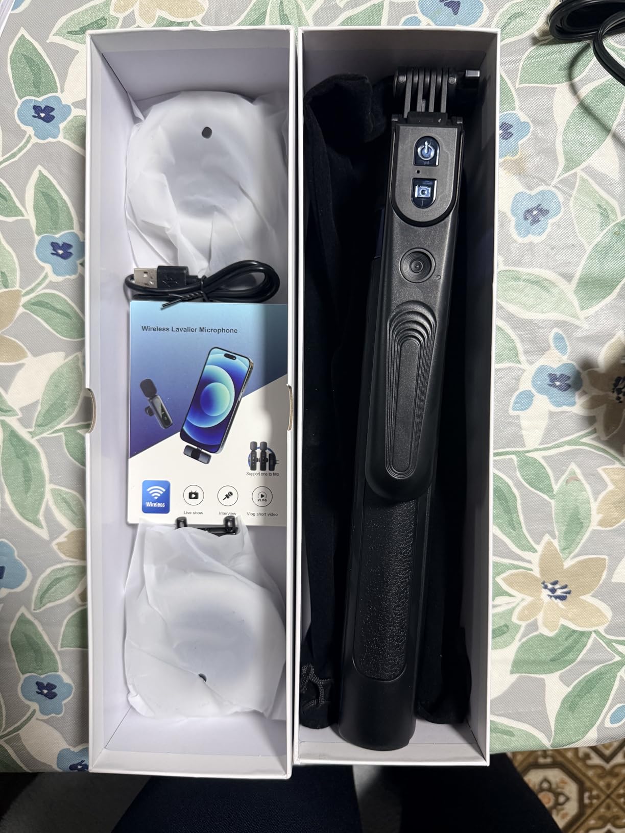 Content Creator Vlogging Kit for iPhone/Android,70-inch Auto Face Tracking Tripod for iPhone with Light and Wireless Microphones,TikTok/YouTube Starter Kit customer photo 1