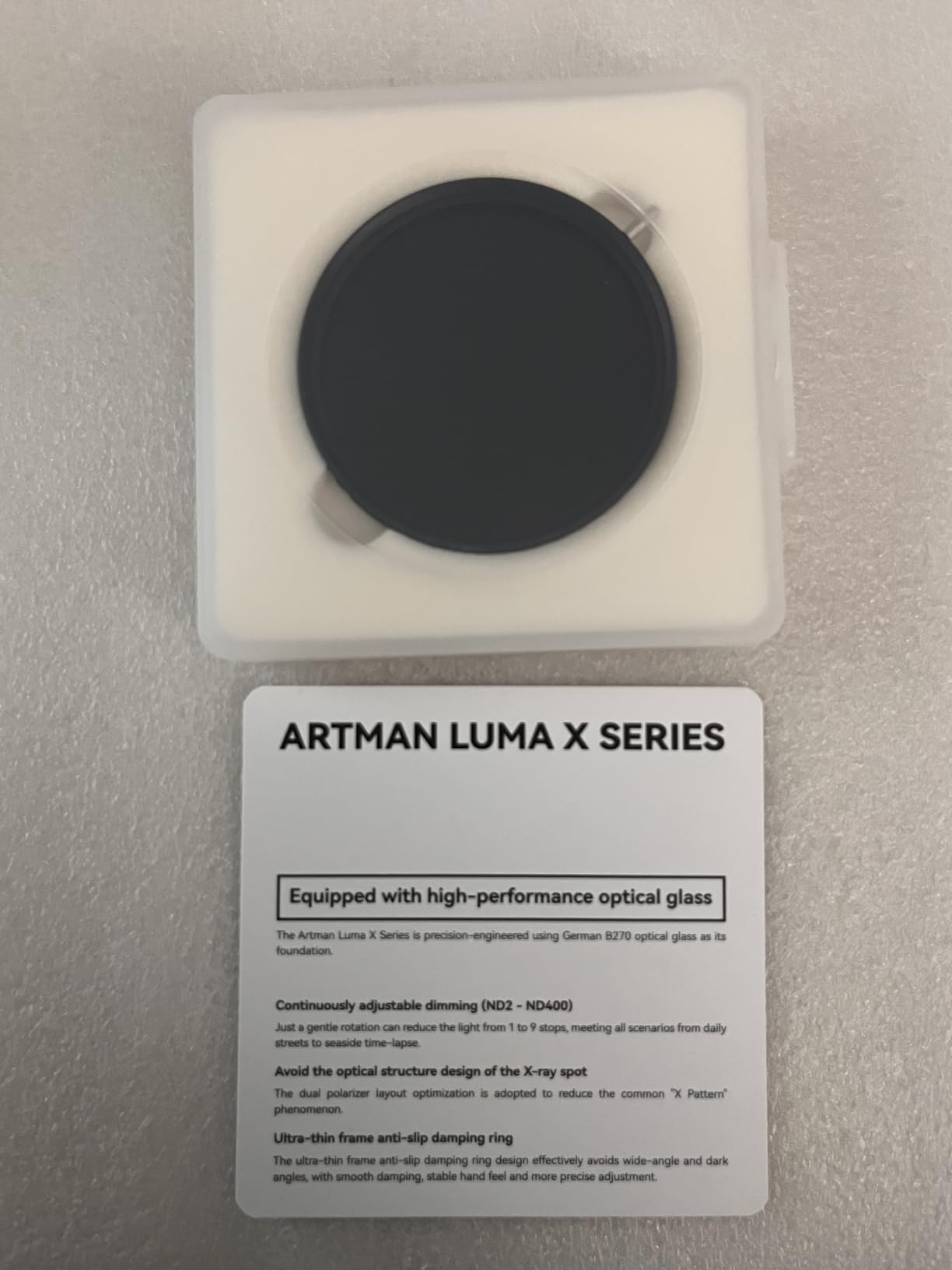 Artman 67mm Putter Variable ND Lens Filter, ND2-ND400 ND Filters (1-9 Stops) 36 Multi-Layer Coatings Import German B270 Glass Adjustable Neutral Density Filter for Camera Lens (Luma X Series) customer photo 1