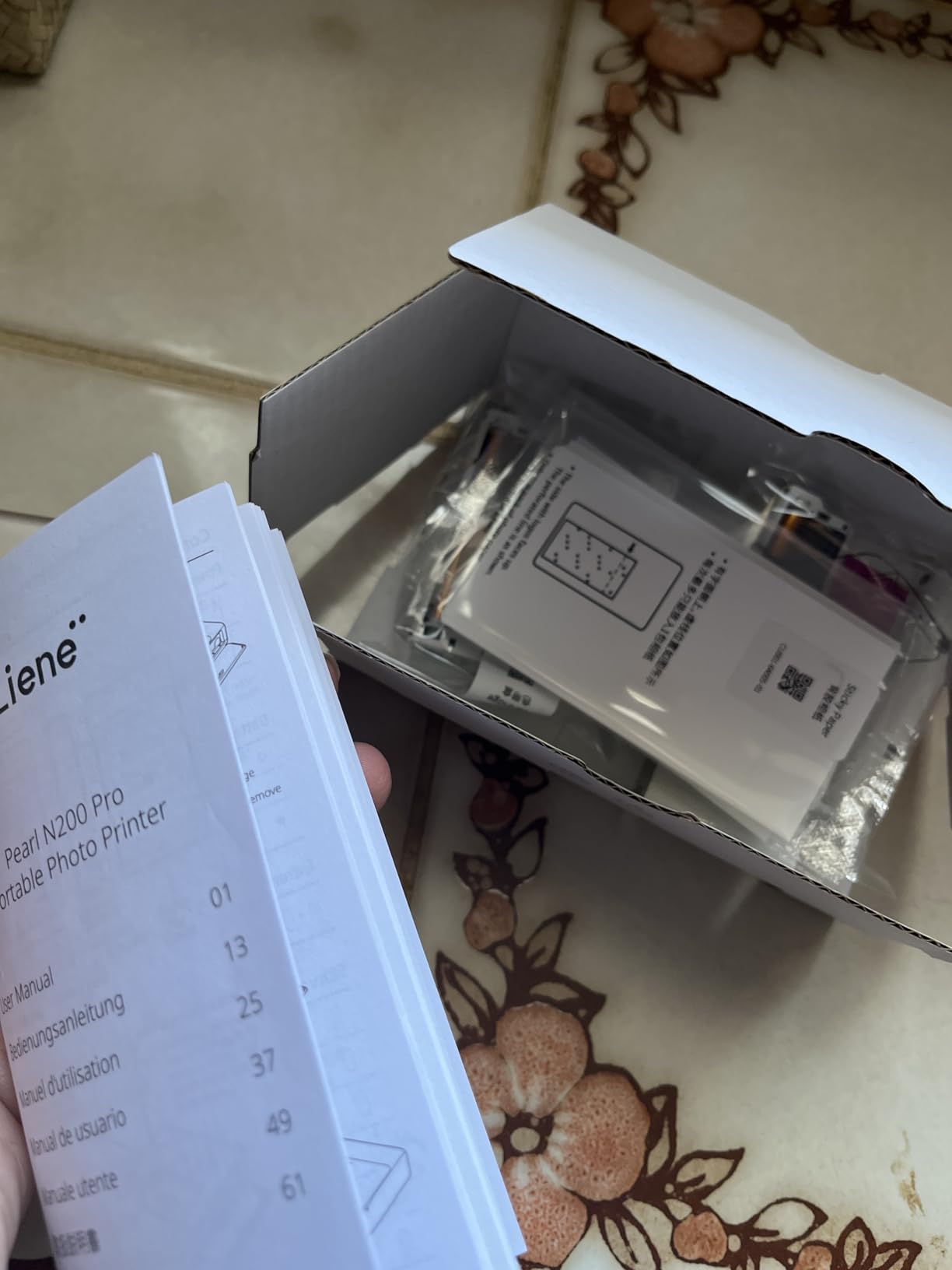 Liene Pearl N200 Pro Portable AI Photo Printer, Instant Mini Picture Printer for iPhone Smartphone, Thermal Dye Sublimation, Bluetooth Sticker Maker 50 Sheets 2x3 Adhesive Paper & 5 Cartridges, Gold customer photo 1