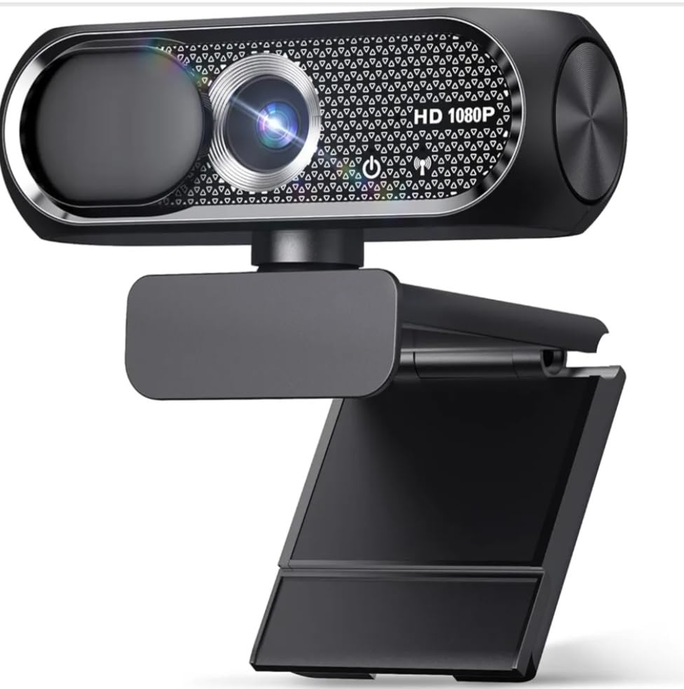 1080P HD Webcam with Microphone, Noise Cancellation, Privacy Cover, Wide-Angle Lens, Auto Light Correction, Plug & Play USB Webcam for Laptop, Desktop, PC, Mac, Zoom, Skype, Streaming (Black) customer photo 2