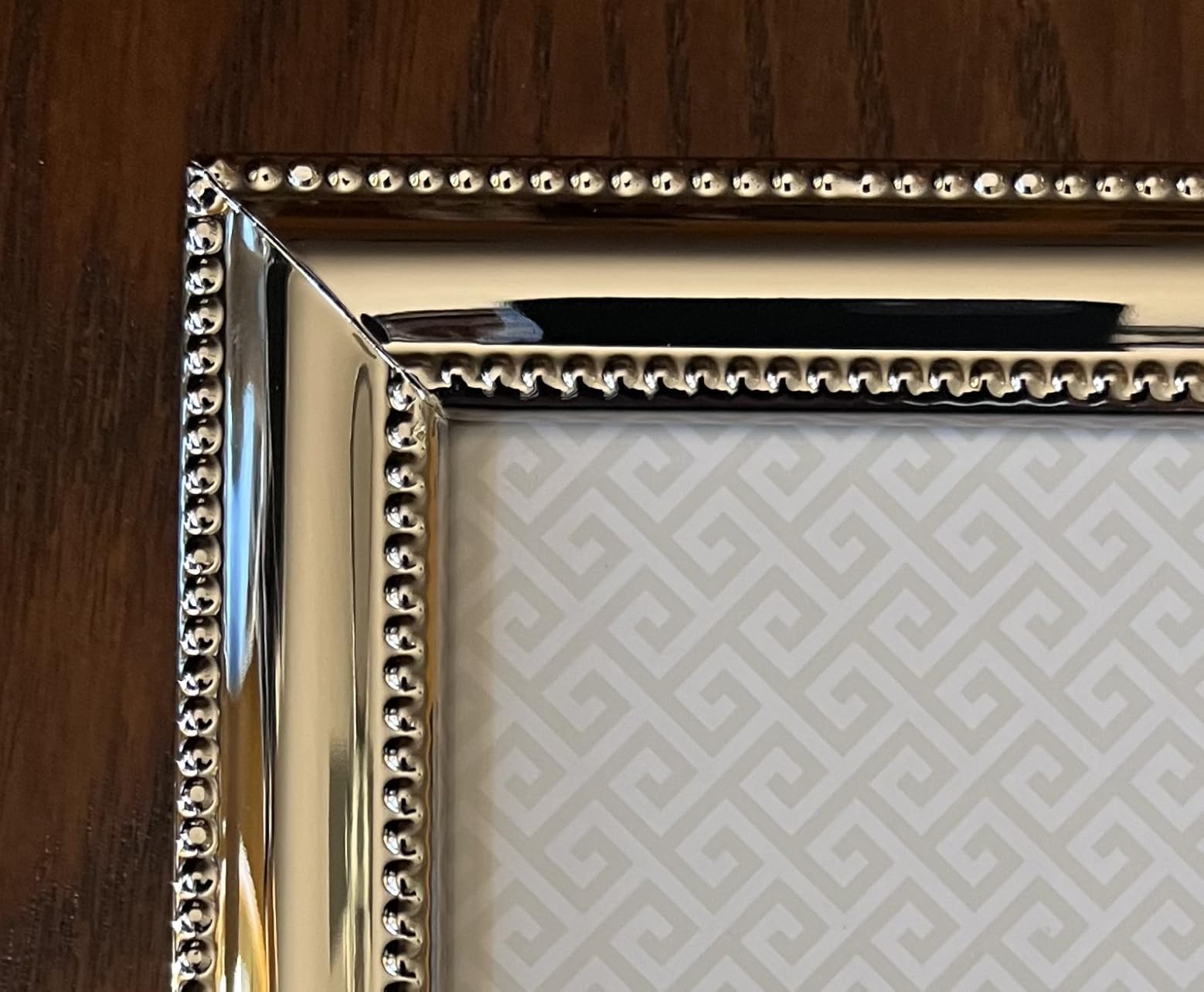 Lawrence Frames 510780 8x10 Metal Picture Frame Silver-Plate with Delicate Beading customer photo 2