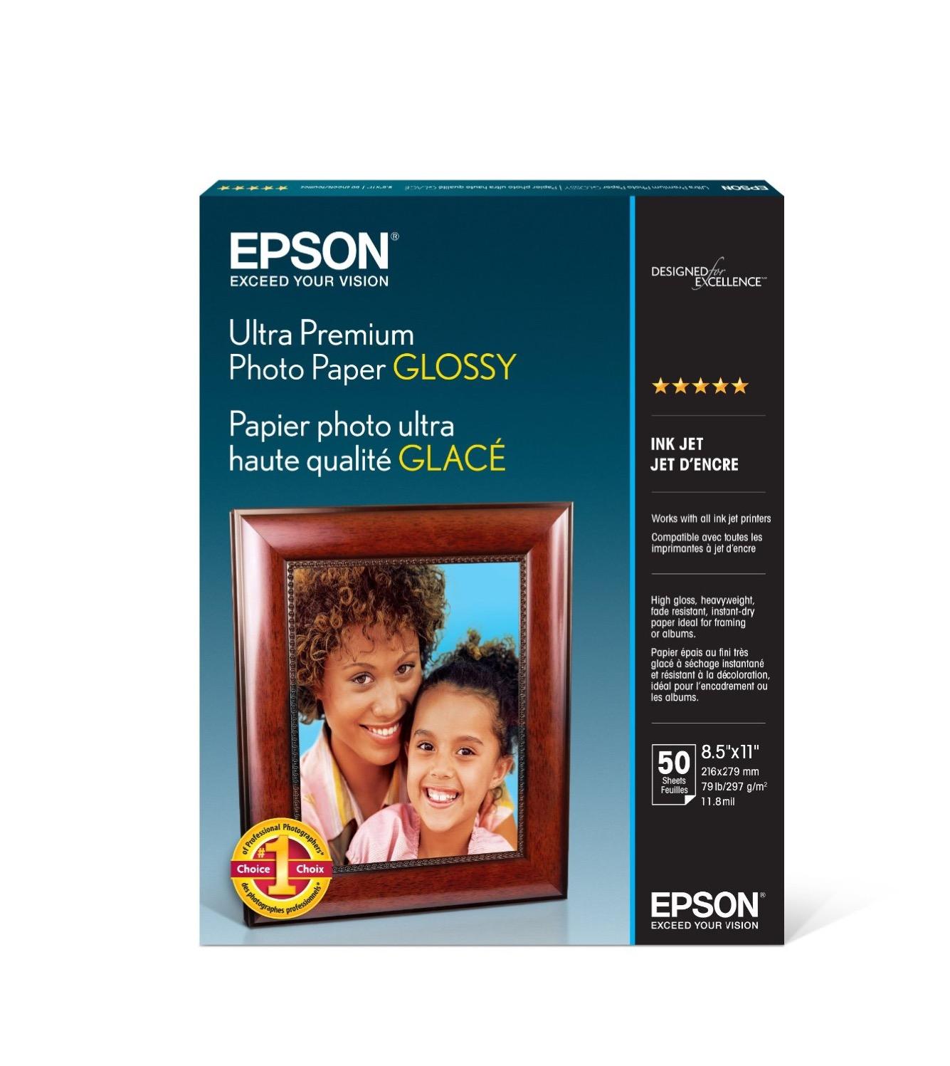 Epson Ultra Premium Photo Paper GLOSSY (8.5x11 Inches, 50 Sheets) (S042175), White customer photo 1