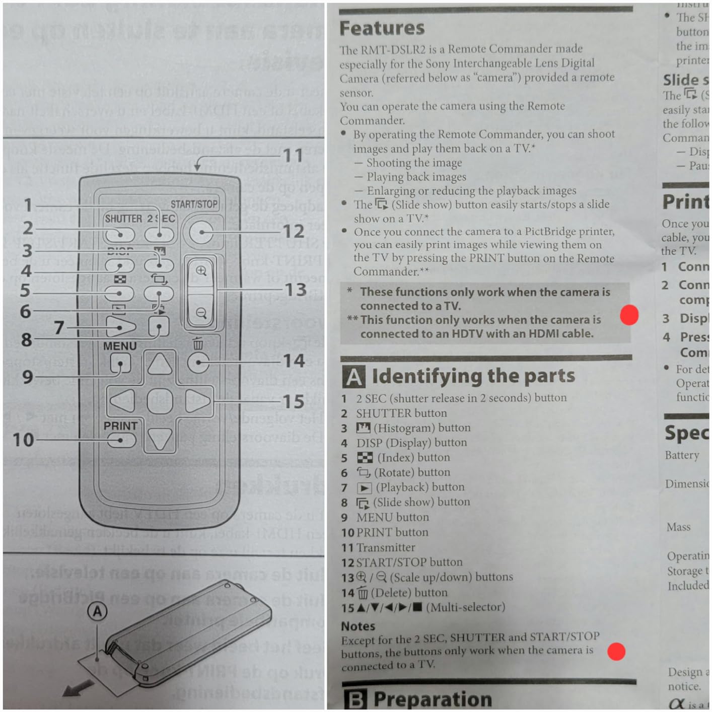 Sony RMTDSLR2 Wireless Remote for Alpha & NEX, (Black) customer photo 1