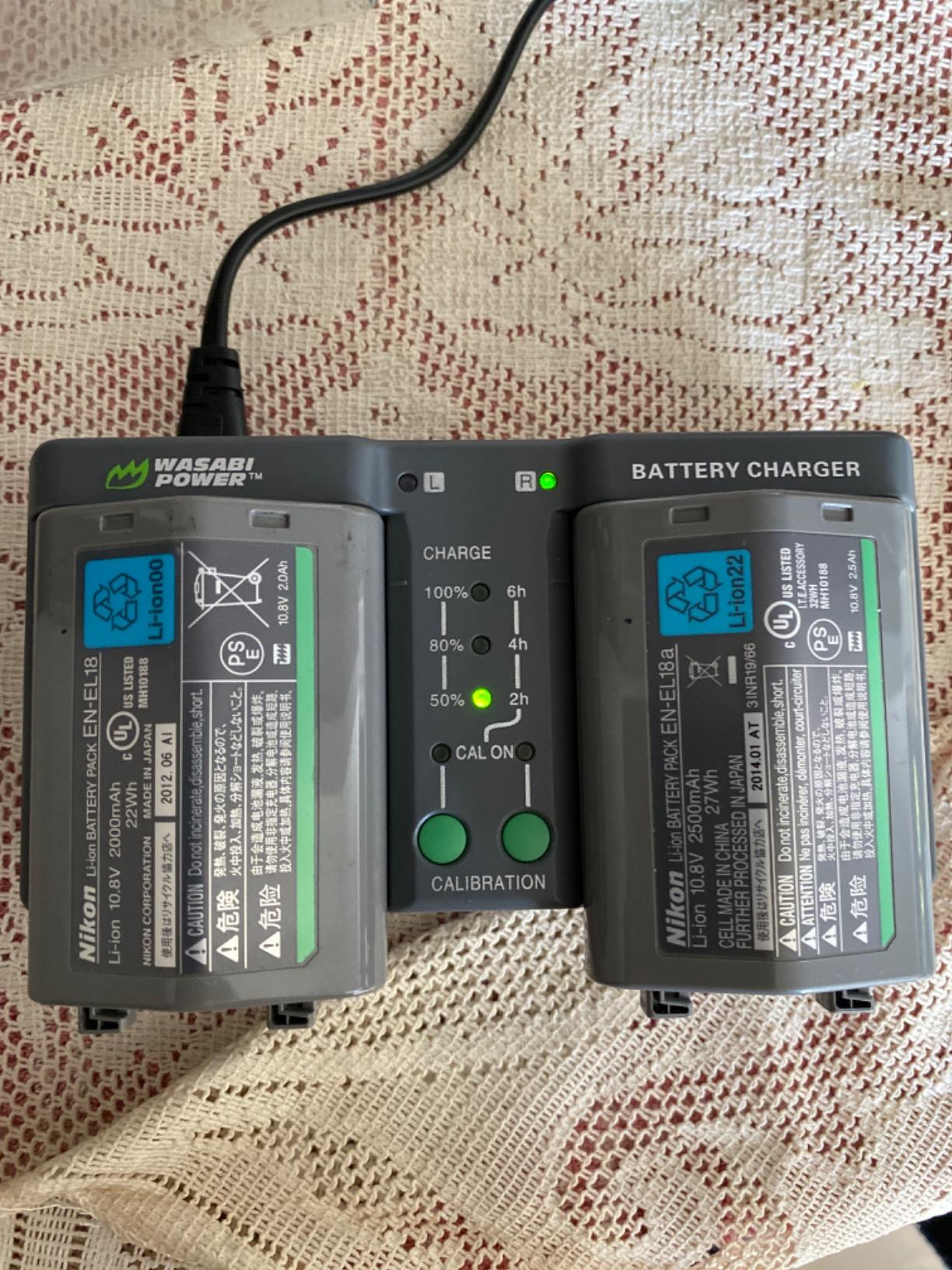 Wasabi Power Dual Battery Charger for Nikon EN-EL18, EN-EL18a, EN-EL18b, EN-EL18c, EN-EL18d, MH-26, MH-33 customer photo 1