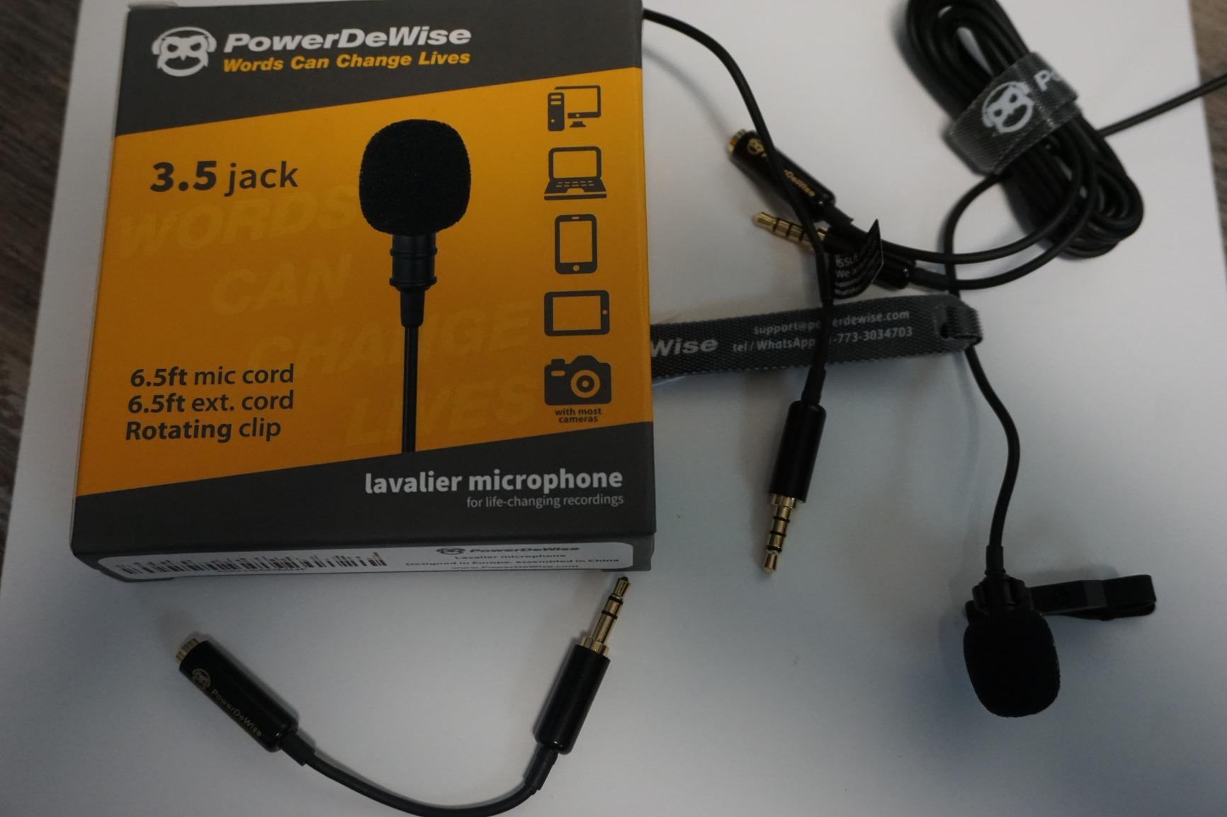 PowerDeWise Professional Grade Lavalier Clip On Microphone - Lav Mic for Camera Phone iPhone GoPro Video Recording ASMR - Small Noise Cancelling 3.5mm Tiny Shirt Microphone customer photo 1