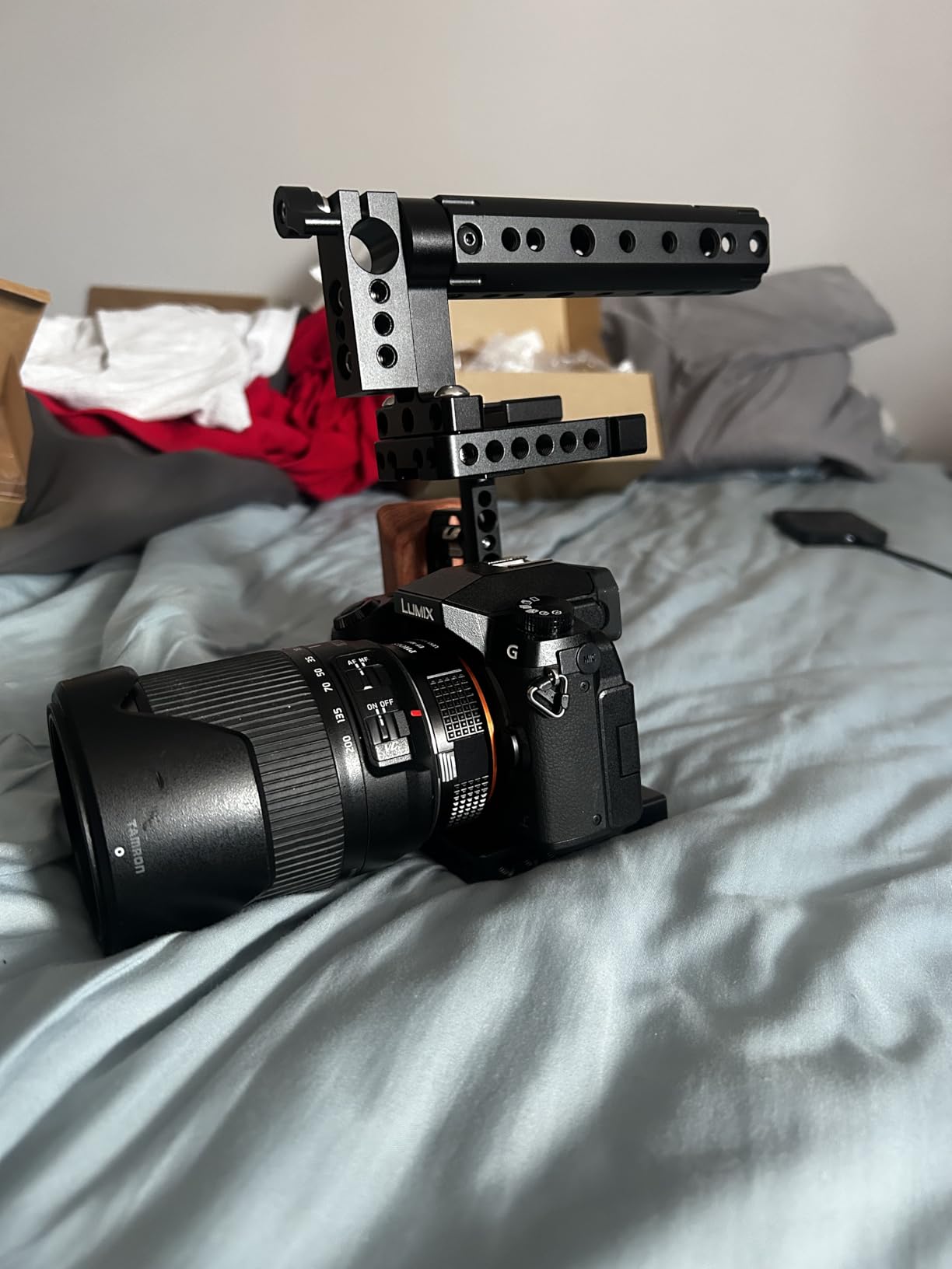 CAMVATE DSLR Camera Cage Top Handle Wood Grip Compatible for Sony Panasonic - 1175 customer photo 1