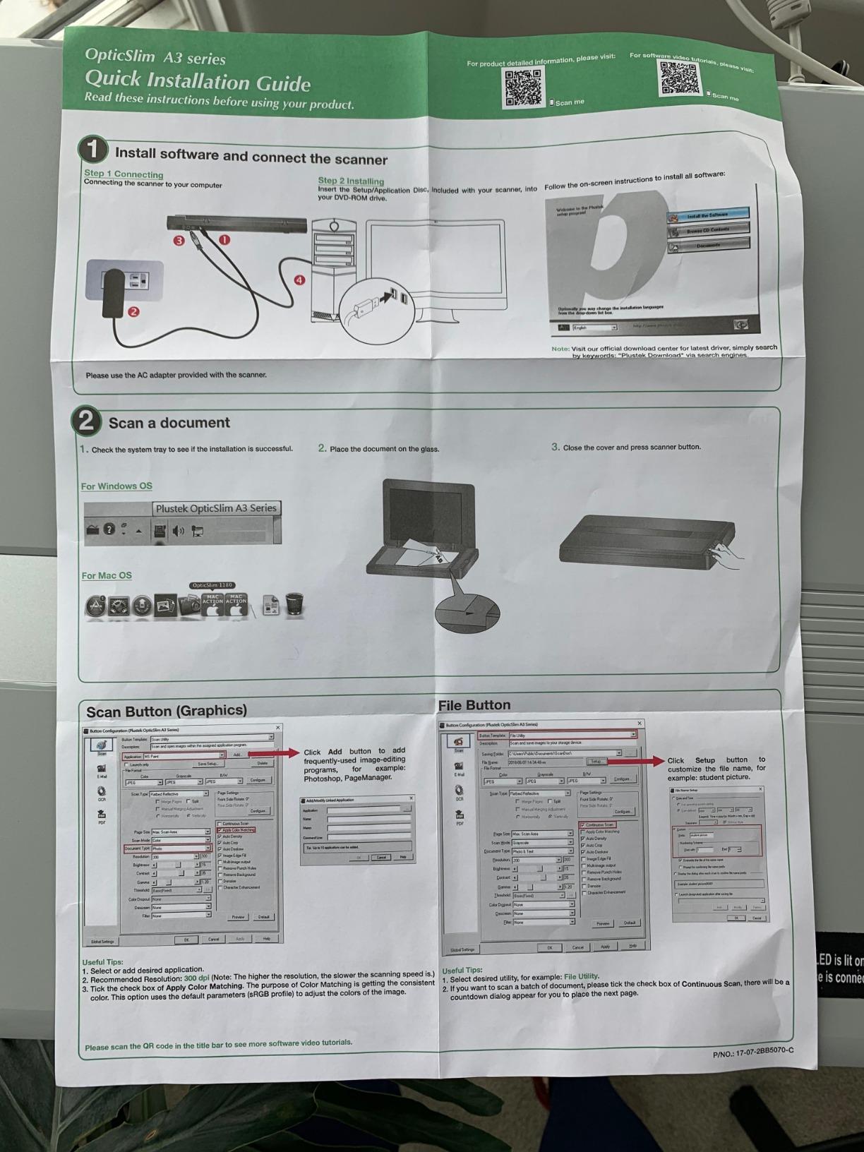 Plustek OS1180 - Flat Scanner for Graphics and Documents in A3 Format, Design Suitable for Libraries, Schools or Small Offices - Scanning A3 Documents in Approximately 9 Seconds customer photo 1