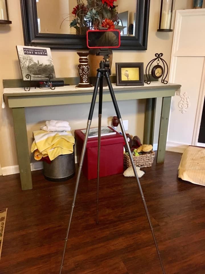 Fotopro 40 Inch Lightweight Phone Tripod Stand for Camera and Phones, with Portable Phone Mount, Camera Tripod Stand for Vlogging Video Blue customer photo 2