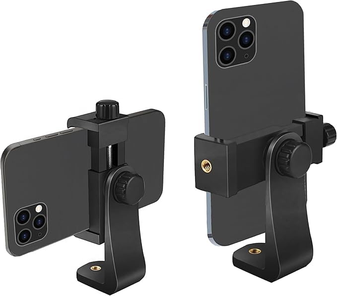 Ailun Phone Holder/Vertical and Horizontal Tripod Mount Adapter Rotatable Bracket with 1/4 inch Screw, Adjustable Clip for iPhone, Android Cell Phone, Selfie Stick, Camera Stand customer photo 1