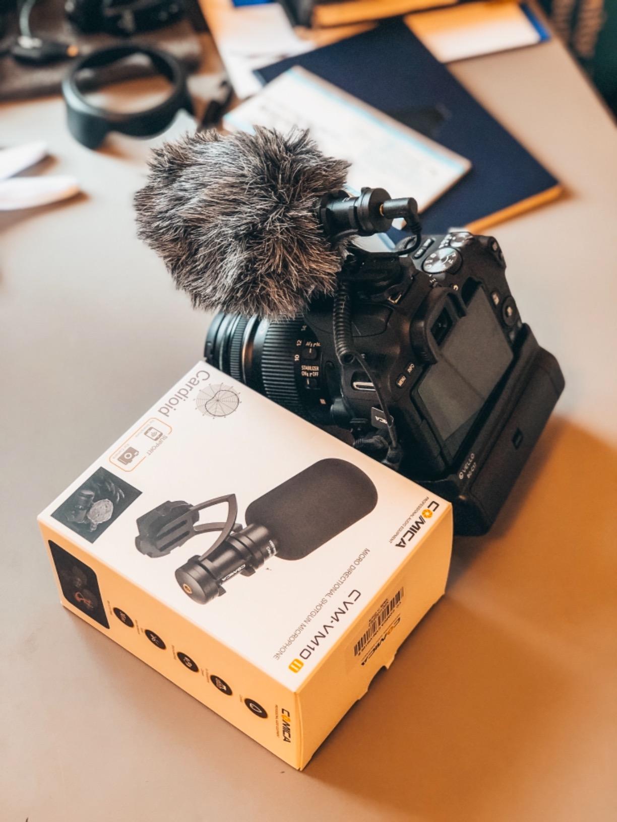 comica Camera Microphone, CVM-VM10II Directional Microphone Cardioid Shotgun Video Camcorder Microphone for Canon, Nikon, Fuji, Sony, Panasonic, Olympus DSLR Cameras, Smartphones (with Wind Muff) customer photo 2