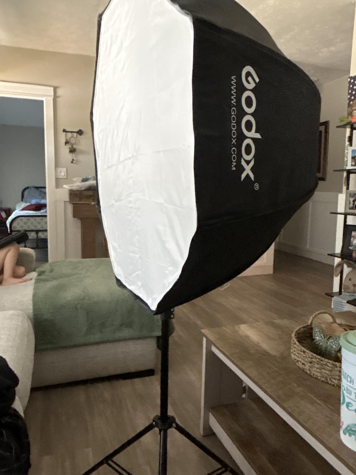 Godox Photo Studio 80cm 31.5in Portable Octagon Umbrella Softbox,190cm Light Stand with Hot Shoe Holder Bracket kit for Flash Speelidte customer photo 1