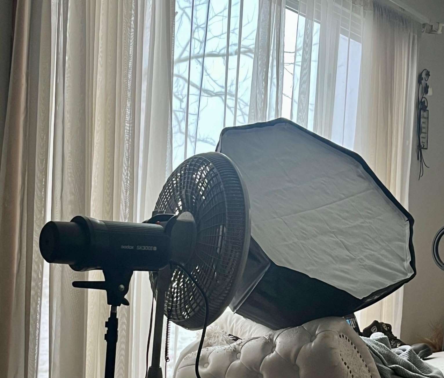 Godox Photo Studio 80cm 31.5in Portable Octagon Umbrella Softbox,190cm Light Stand with Hot Shoe Holder Bracket kit for Flash Speelidte customer photo 2
